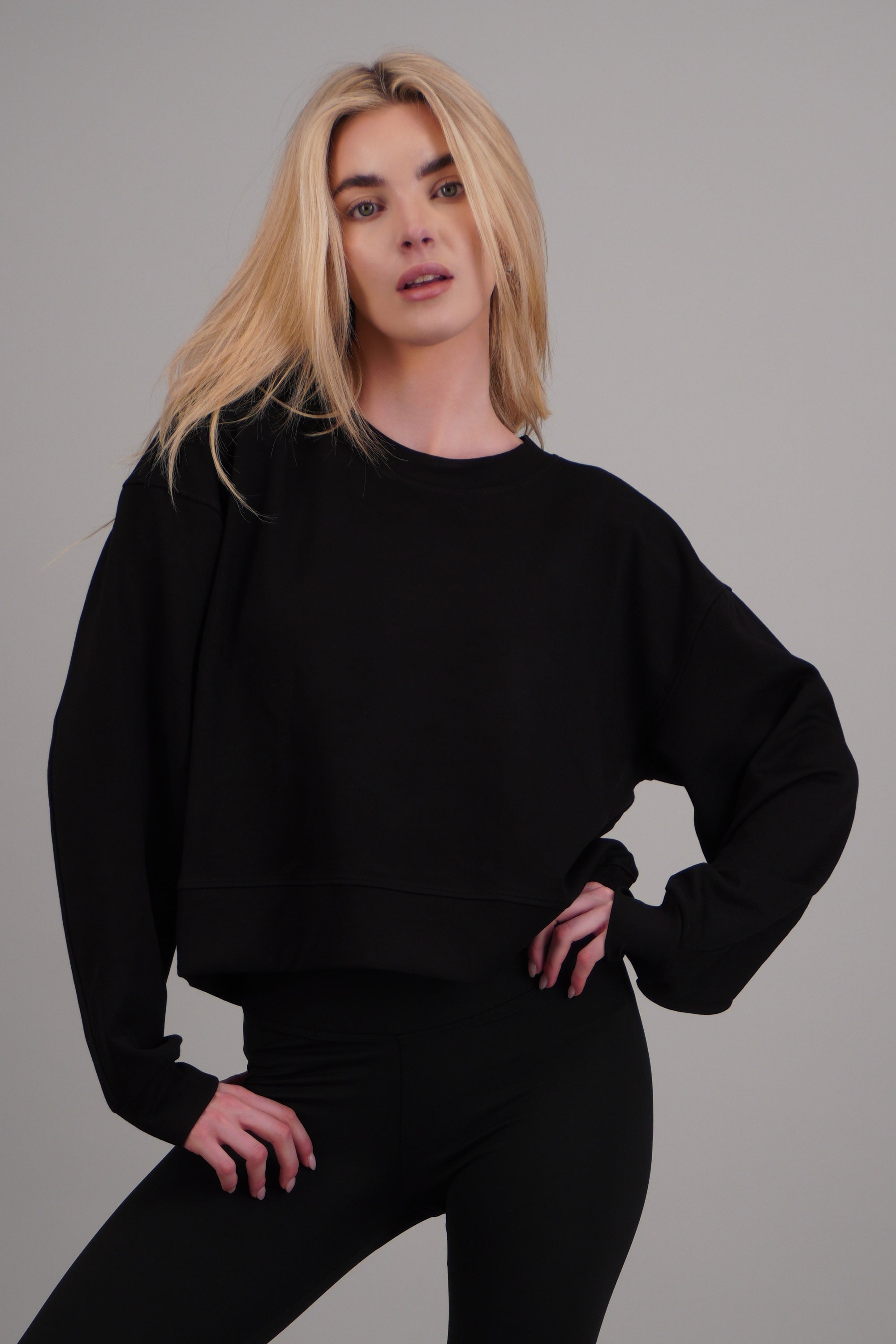 Sudadera tela modal NEGRO