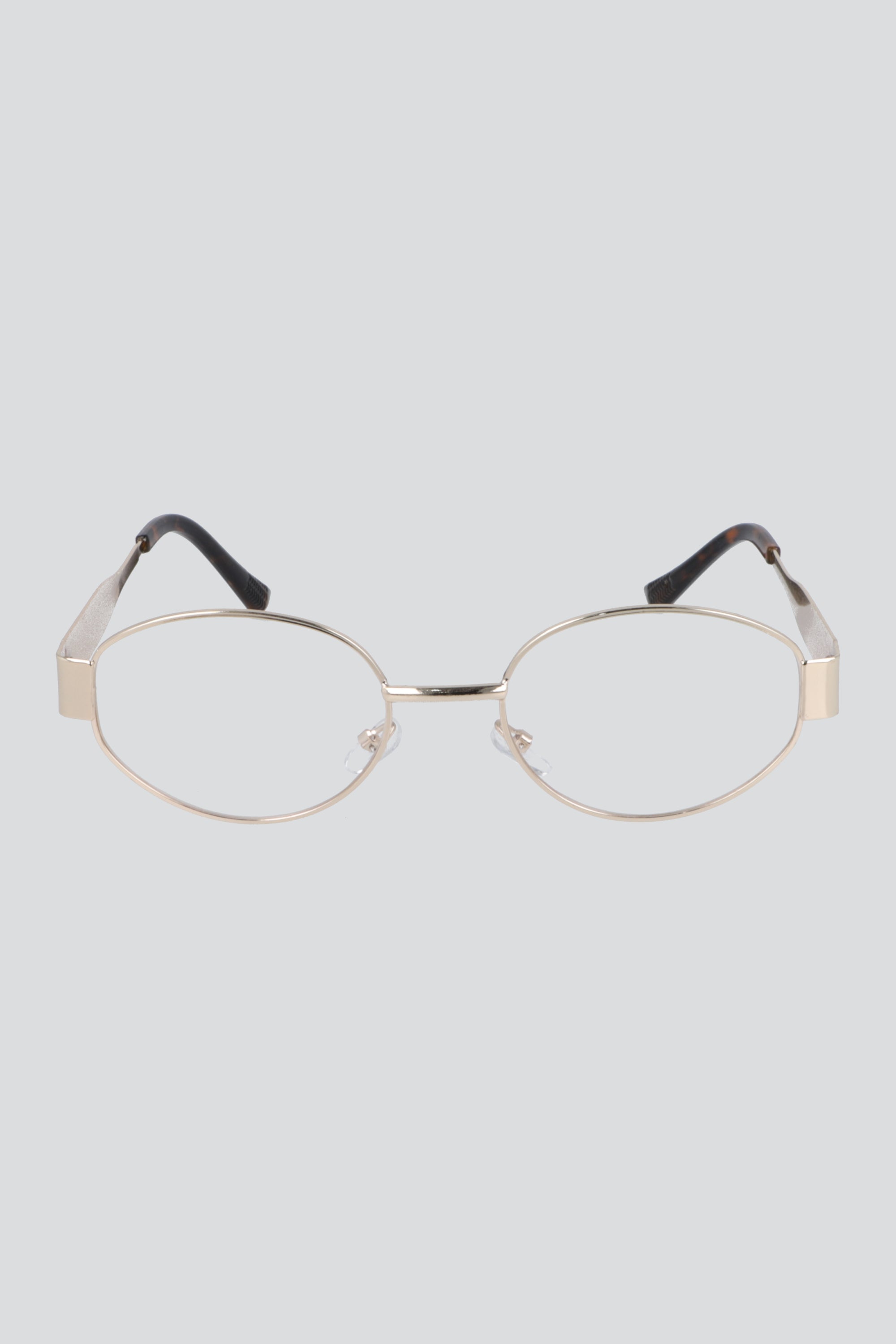 Lentes ovalados retro luz azul ORO
