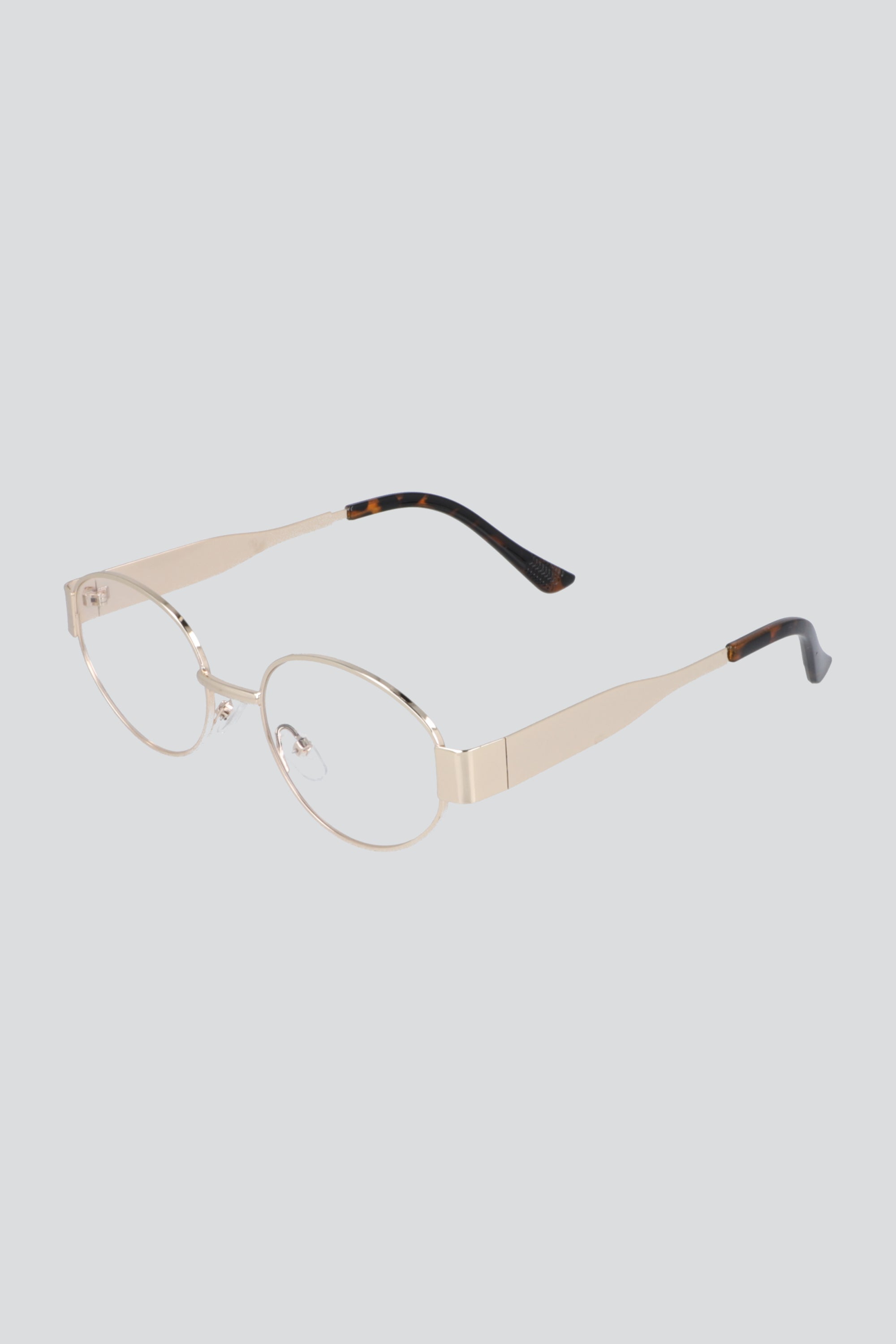Lentes ovalados retro luz azul ORO