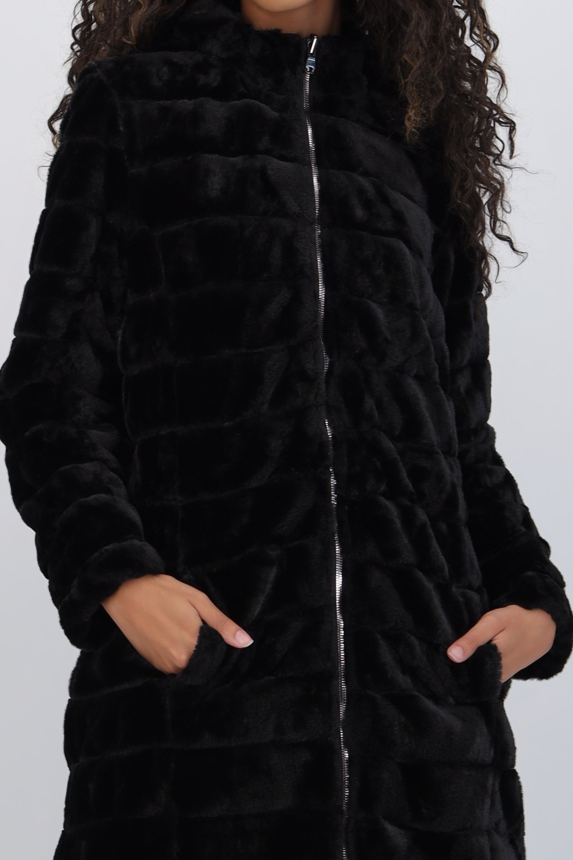Chamarra larga peluche