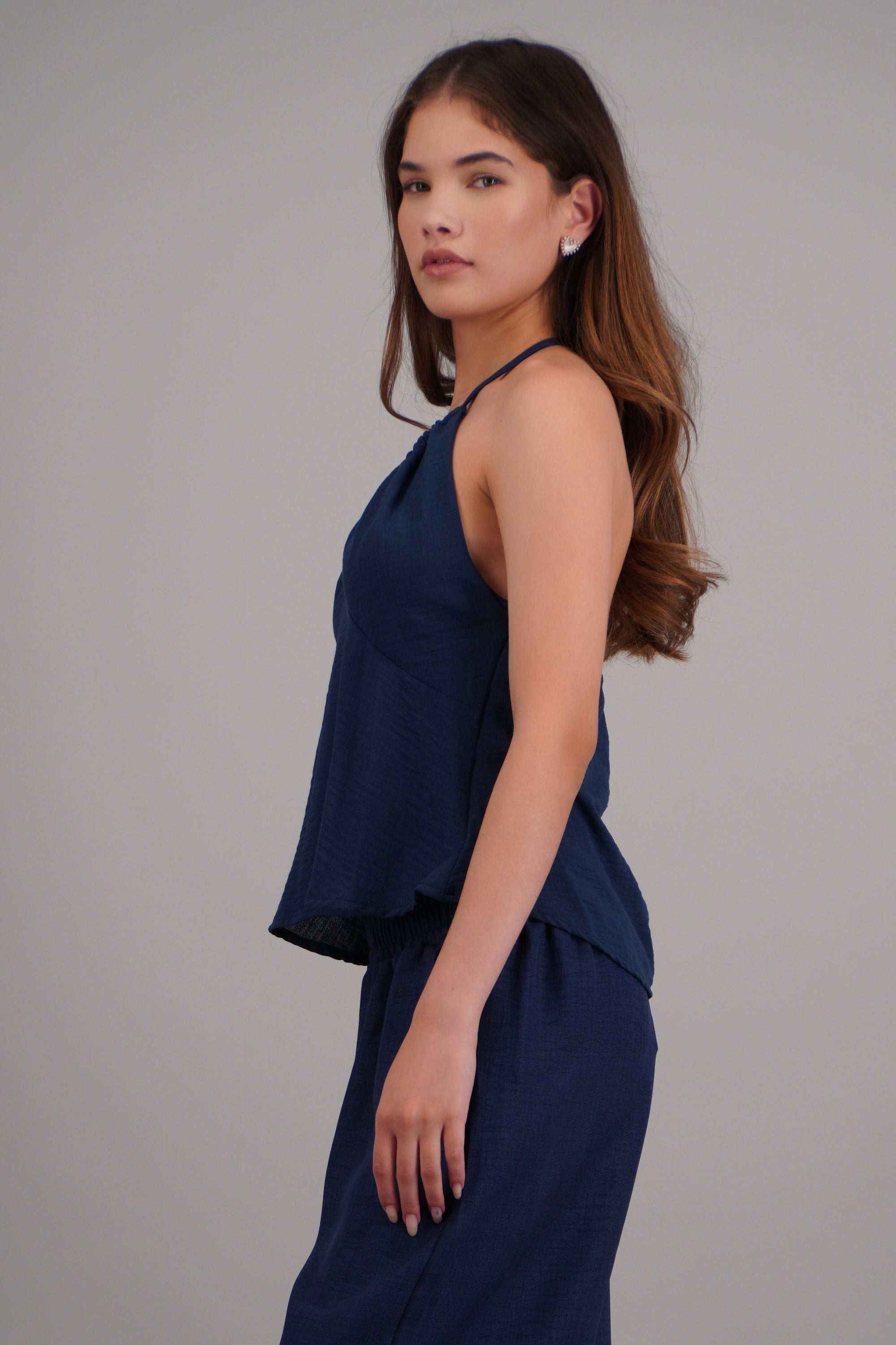 Top crop amplio halter MARINO