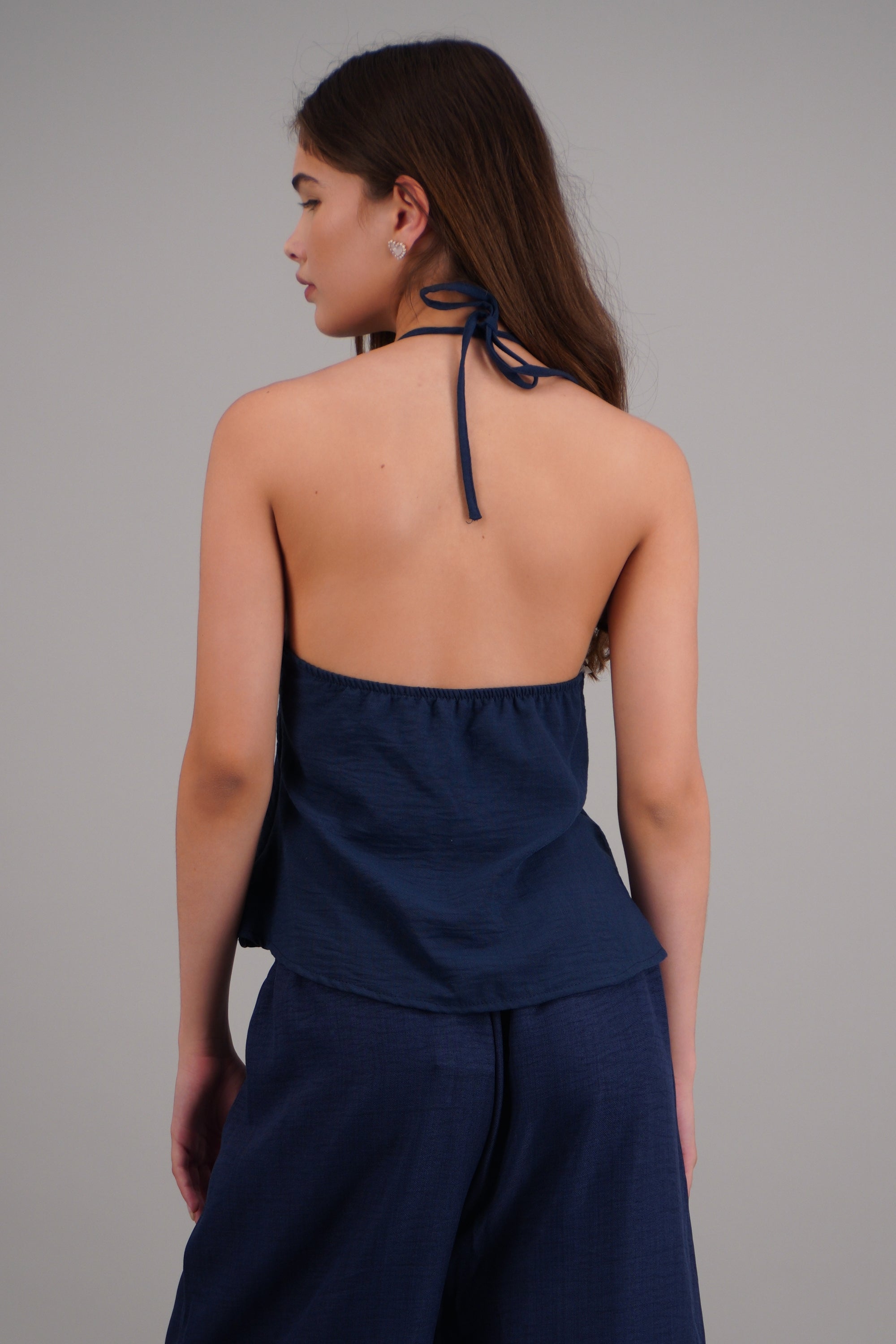 Top crop amplio halter MARINO