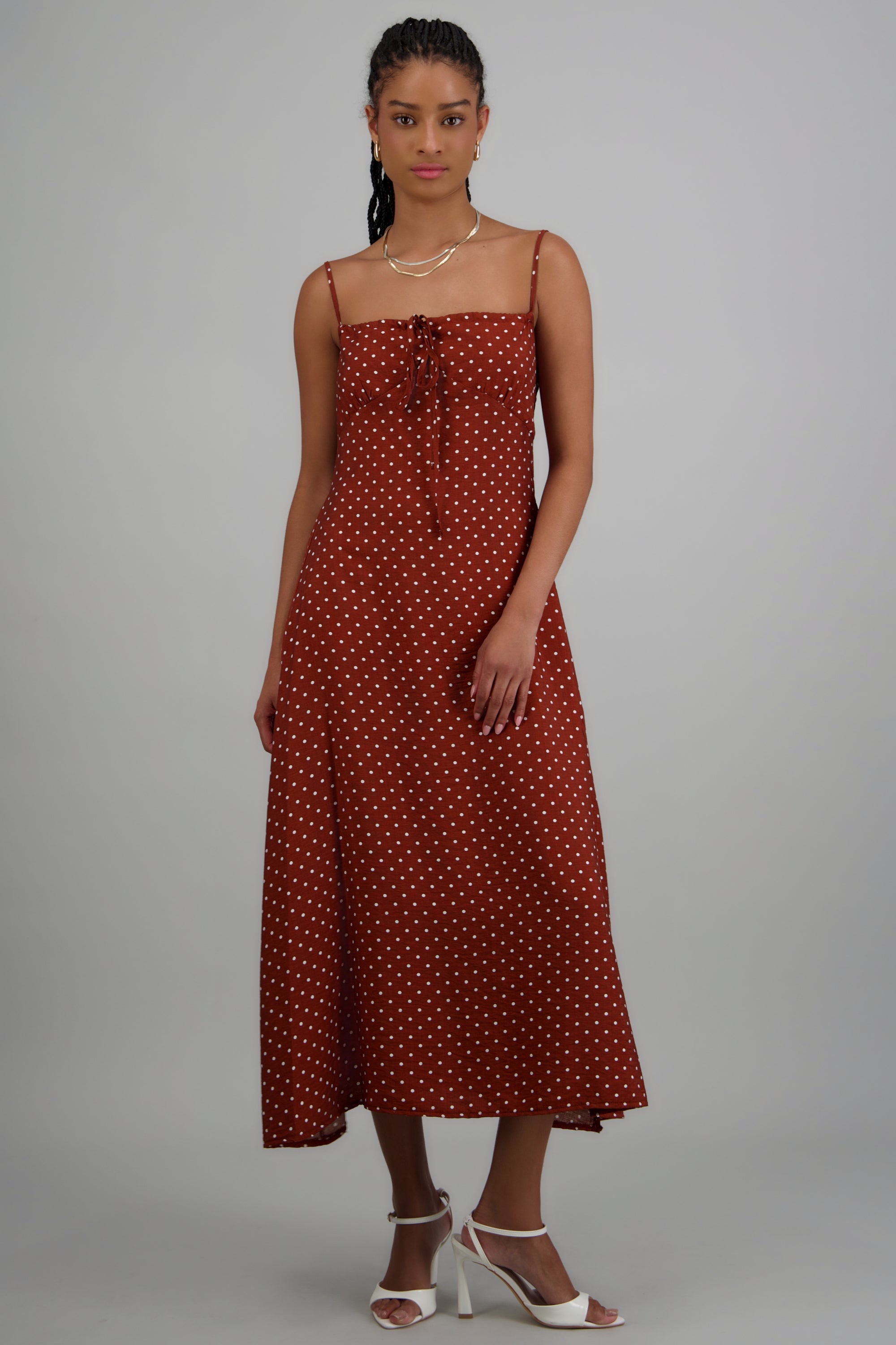 Vestido midi tirantes polka dots CAFE COMBO