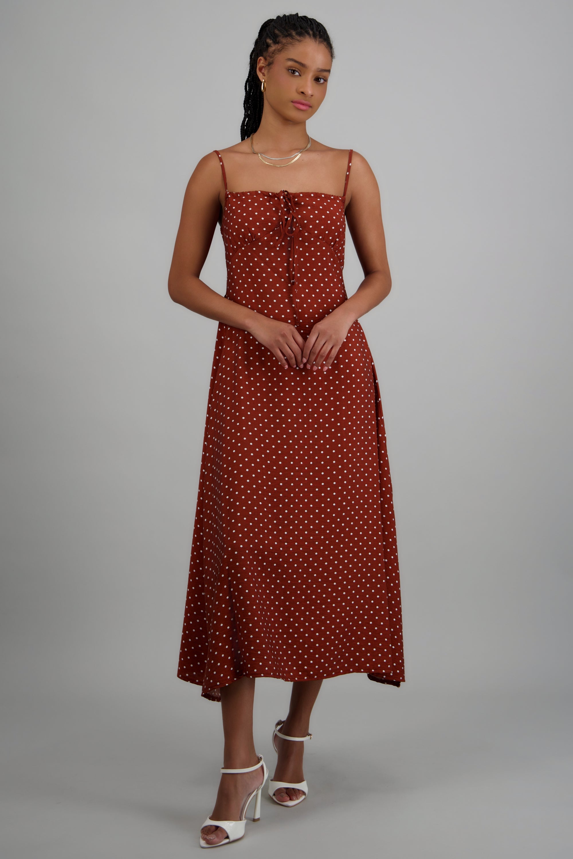 Vestido midi tirantes polka dots CAFE COMBO