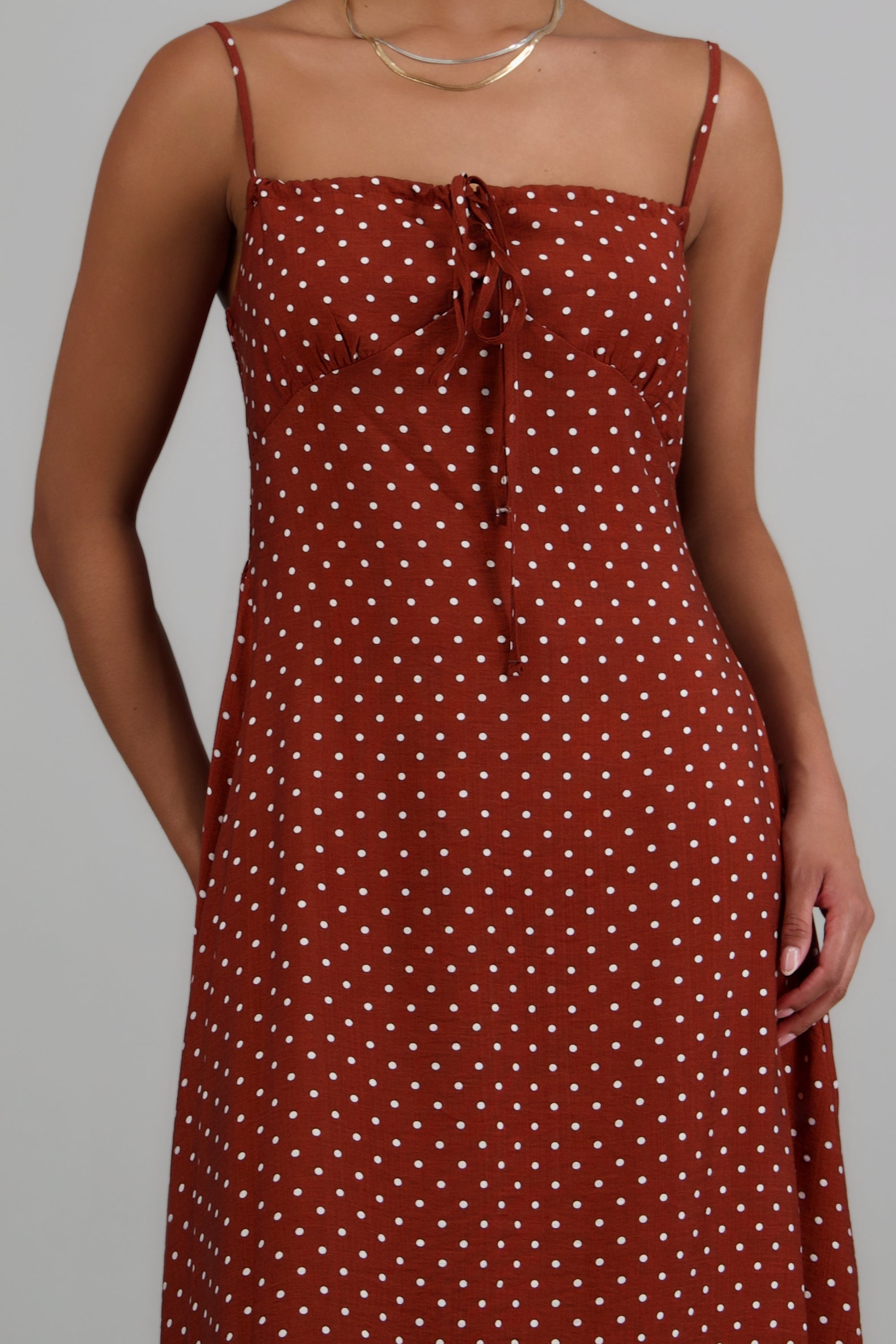 Vestido midi tirantes polka dots CAFE COMBO