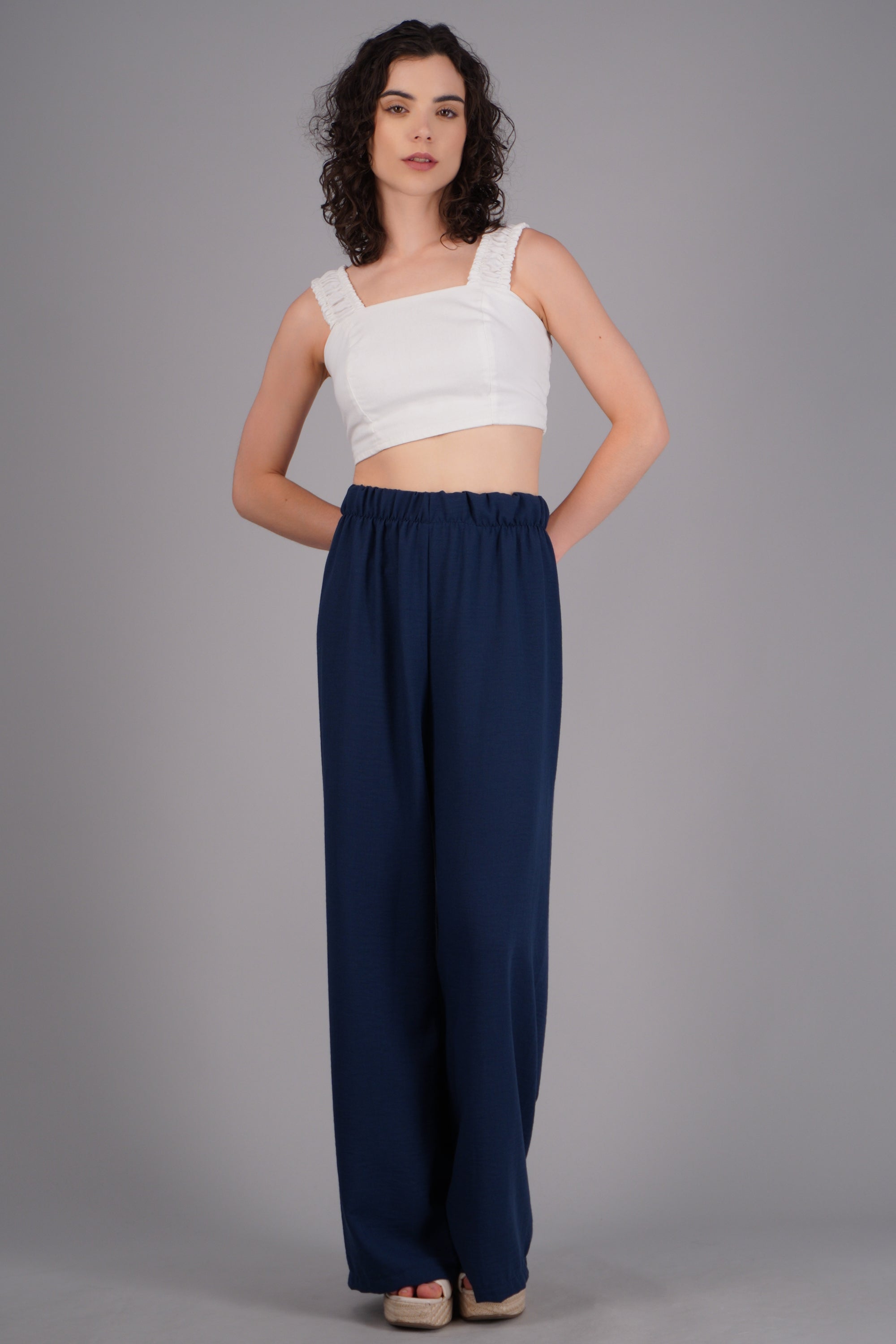 Pantalon recto liso MARINO