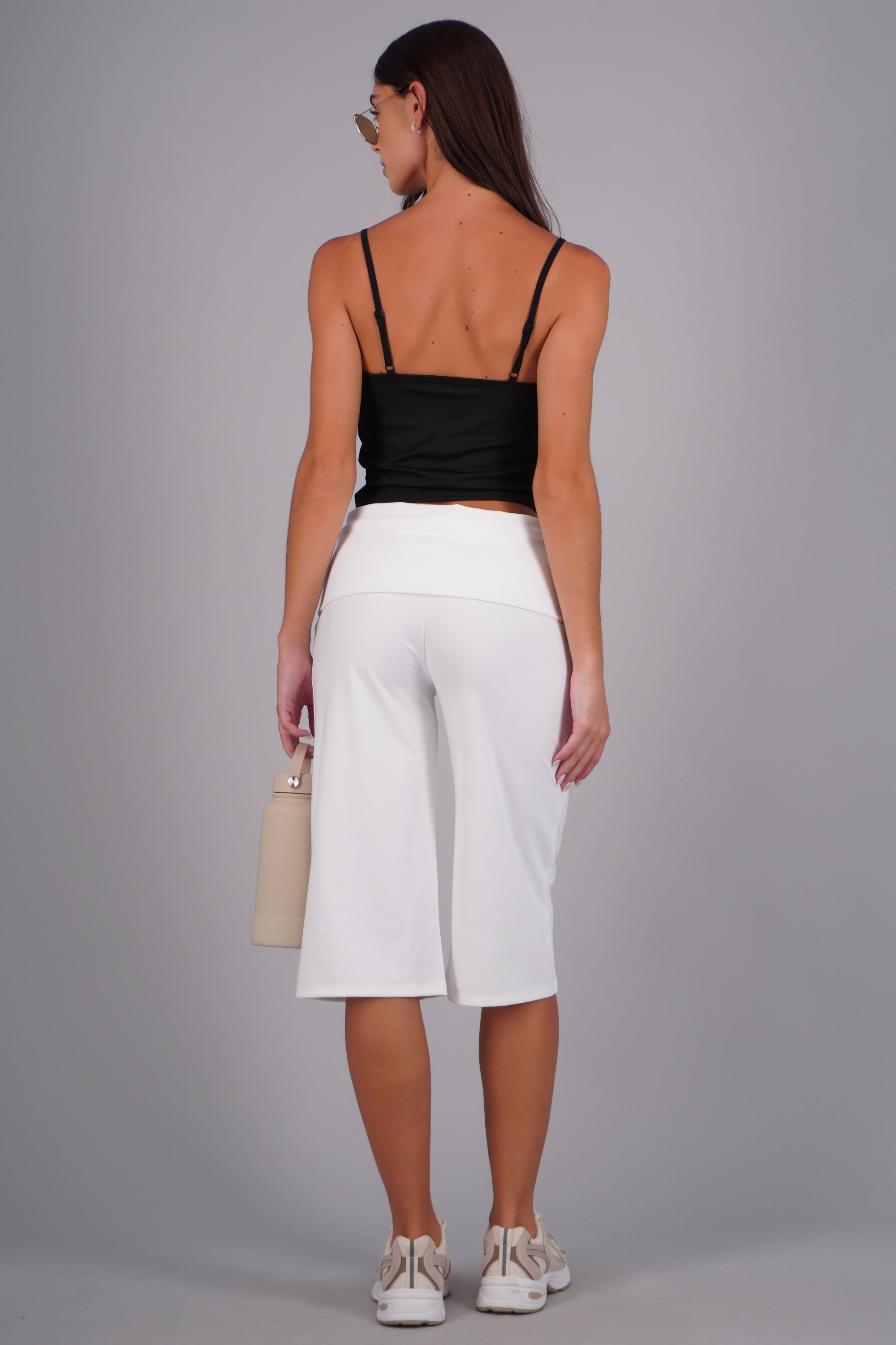 Leggings wide leg capri con dolbadillo BLANCO