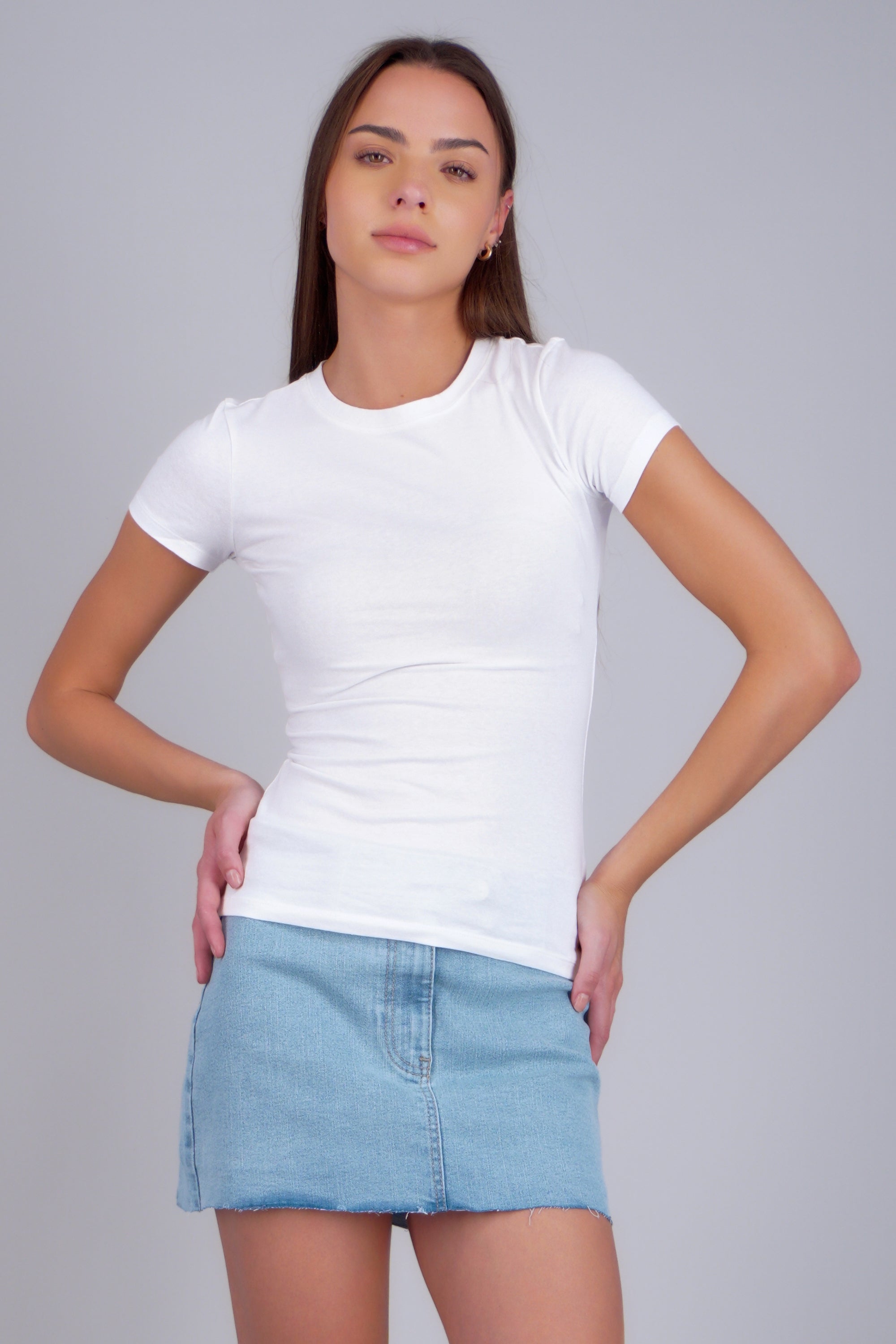 T-shirt manga corta liso BLANCO