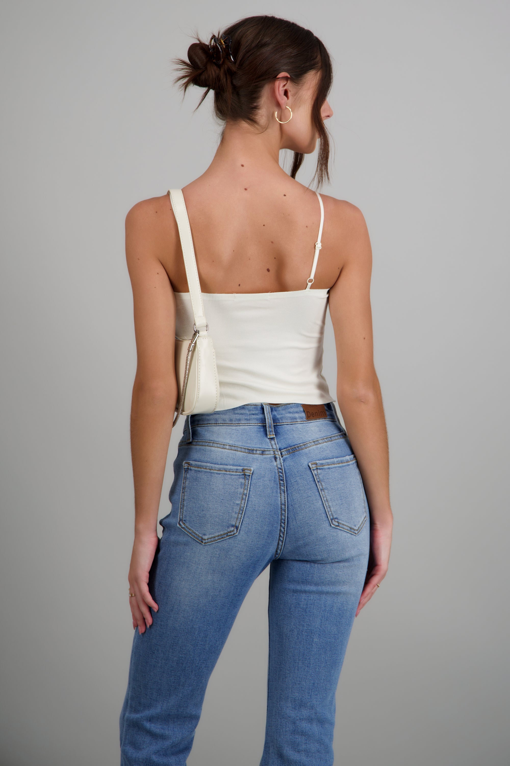 Top rib detalle encaje BLANCO