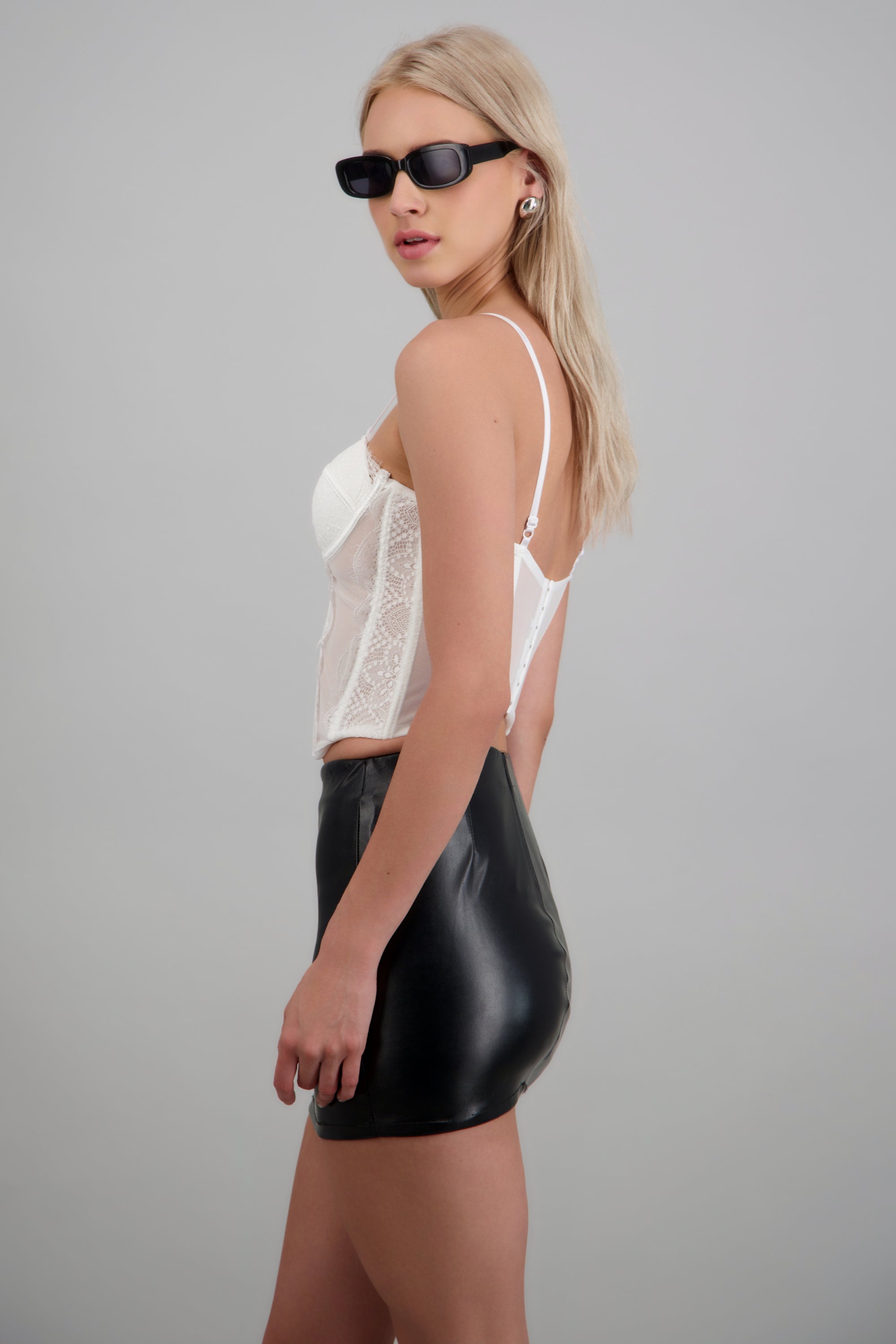 Corset encaje copas BLANCO