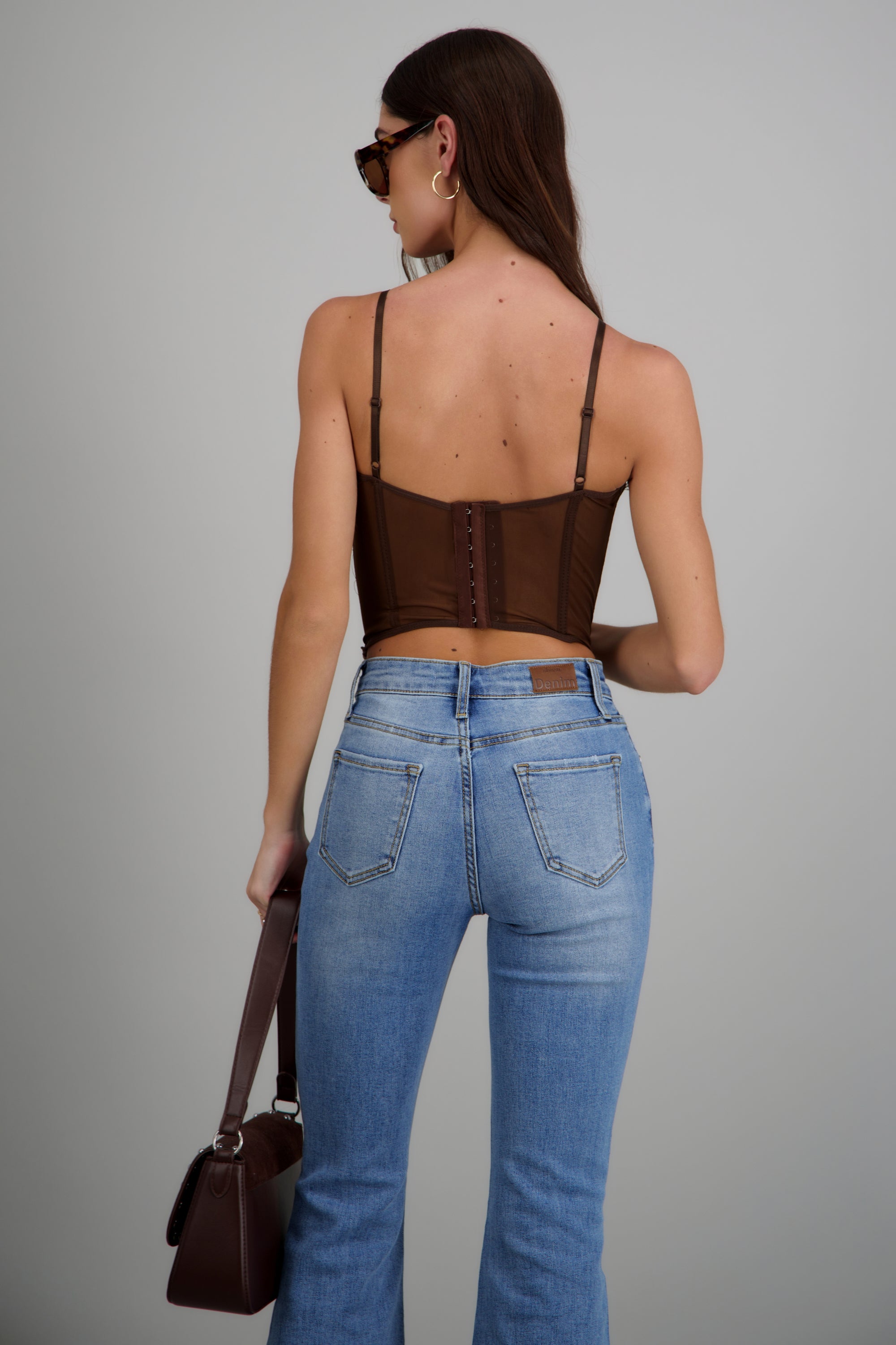 Corset encaje copas CHOCOLATE
