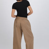 Pantalones mini cuadros pierna amplia
