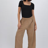 Pantalones mini cuadros pierna amplia