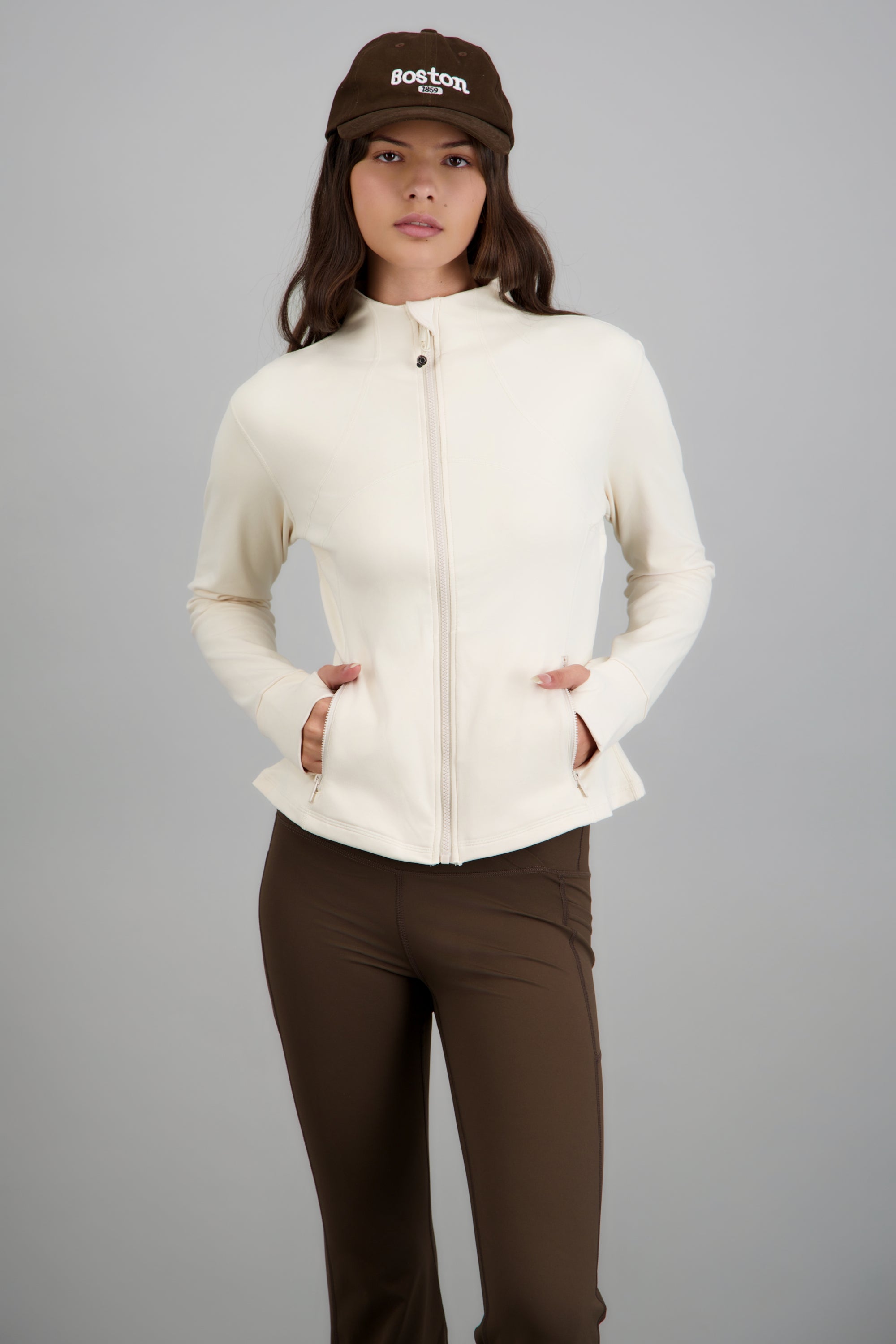 Chamarra fit definido con forro polar ligero BLANCO