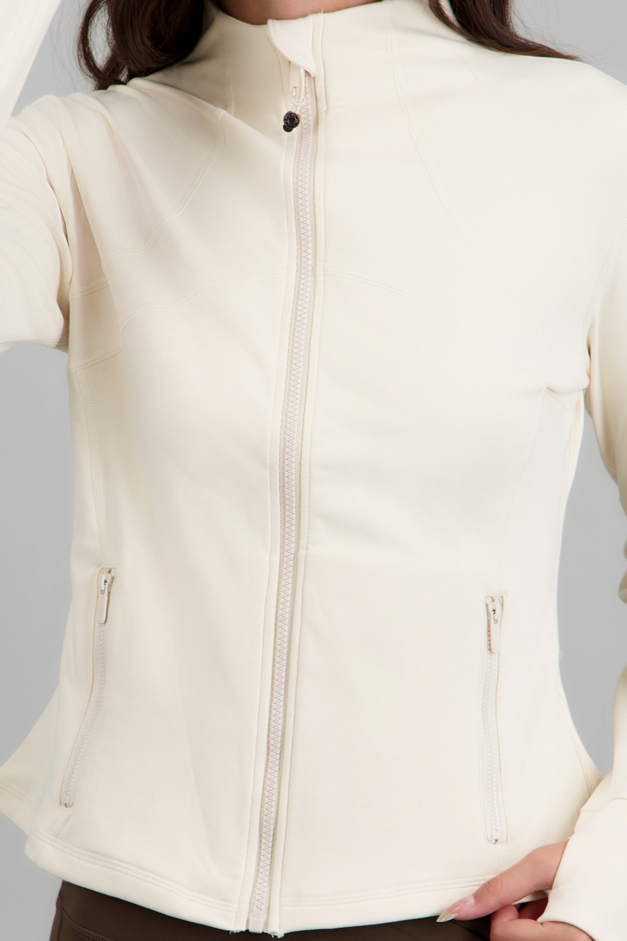 Chamarra fit definido con forro polar ligero BLANCO