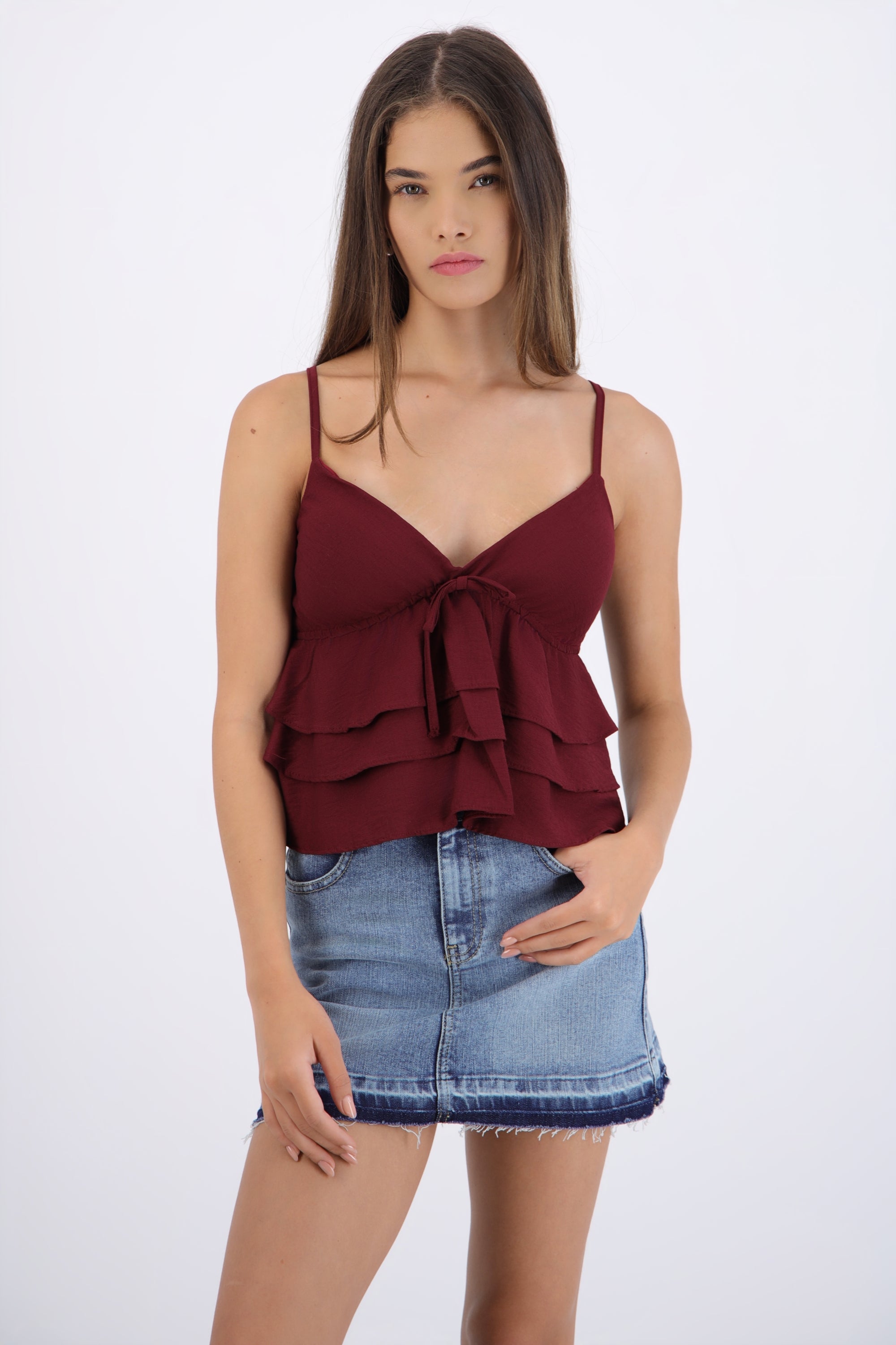 Top tirantes con olanes CIRUELA