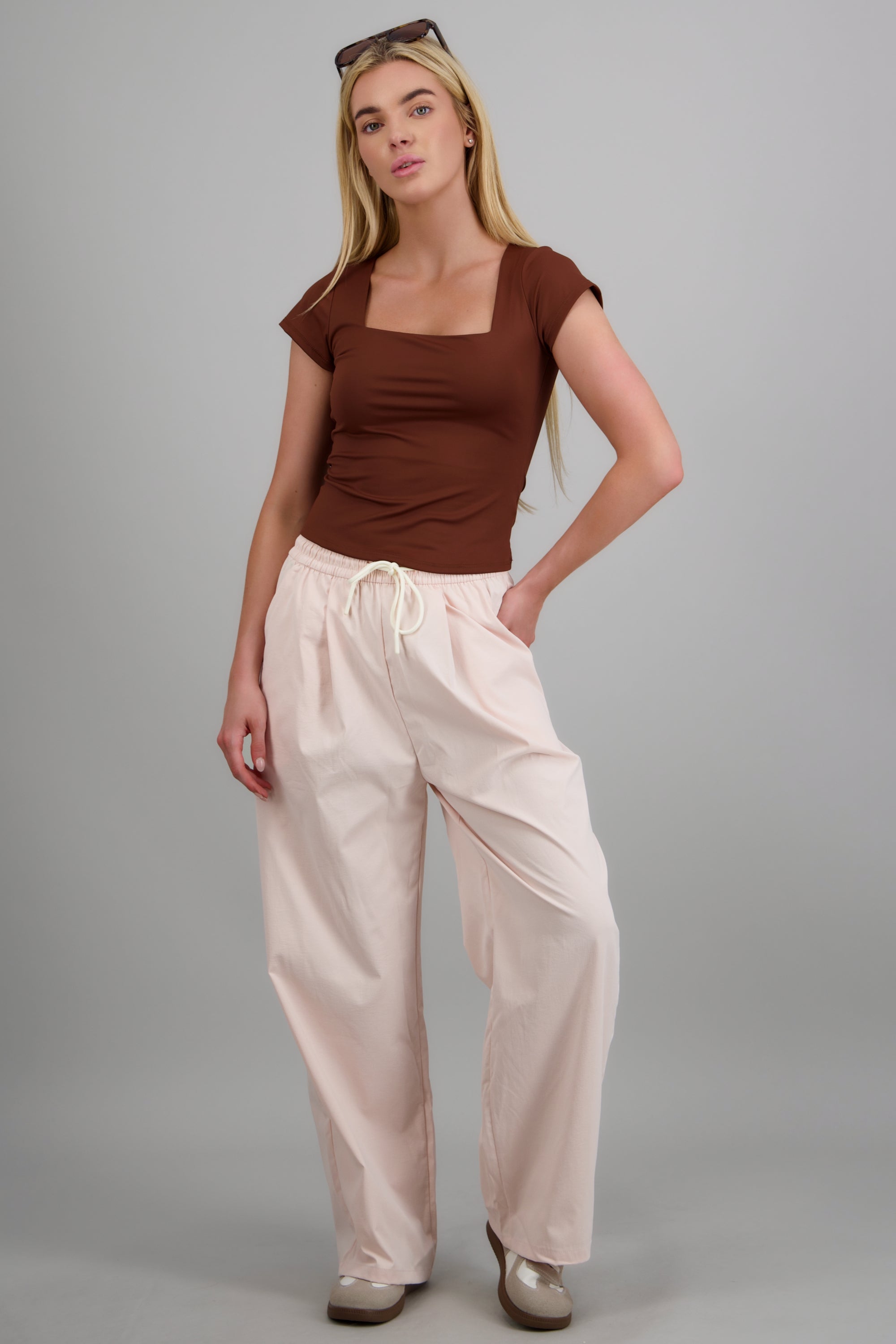 Pantalones con jareta ROSA PASTEL