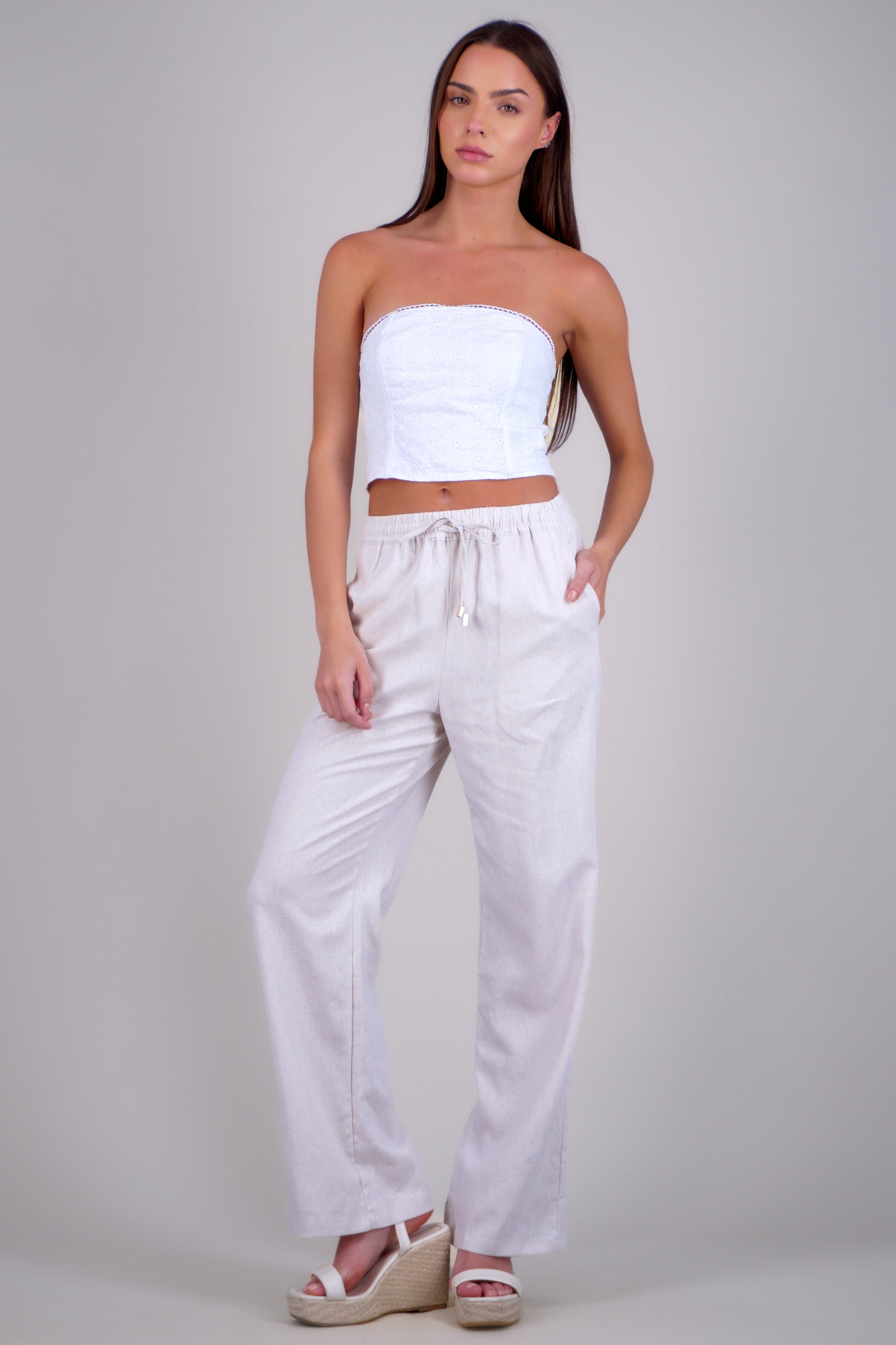 Pantalon wide leg lino ARENA