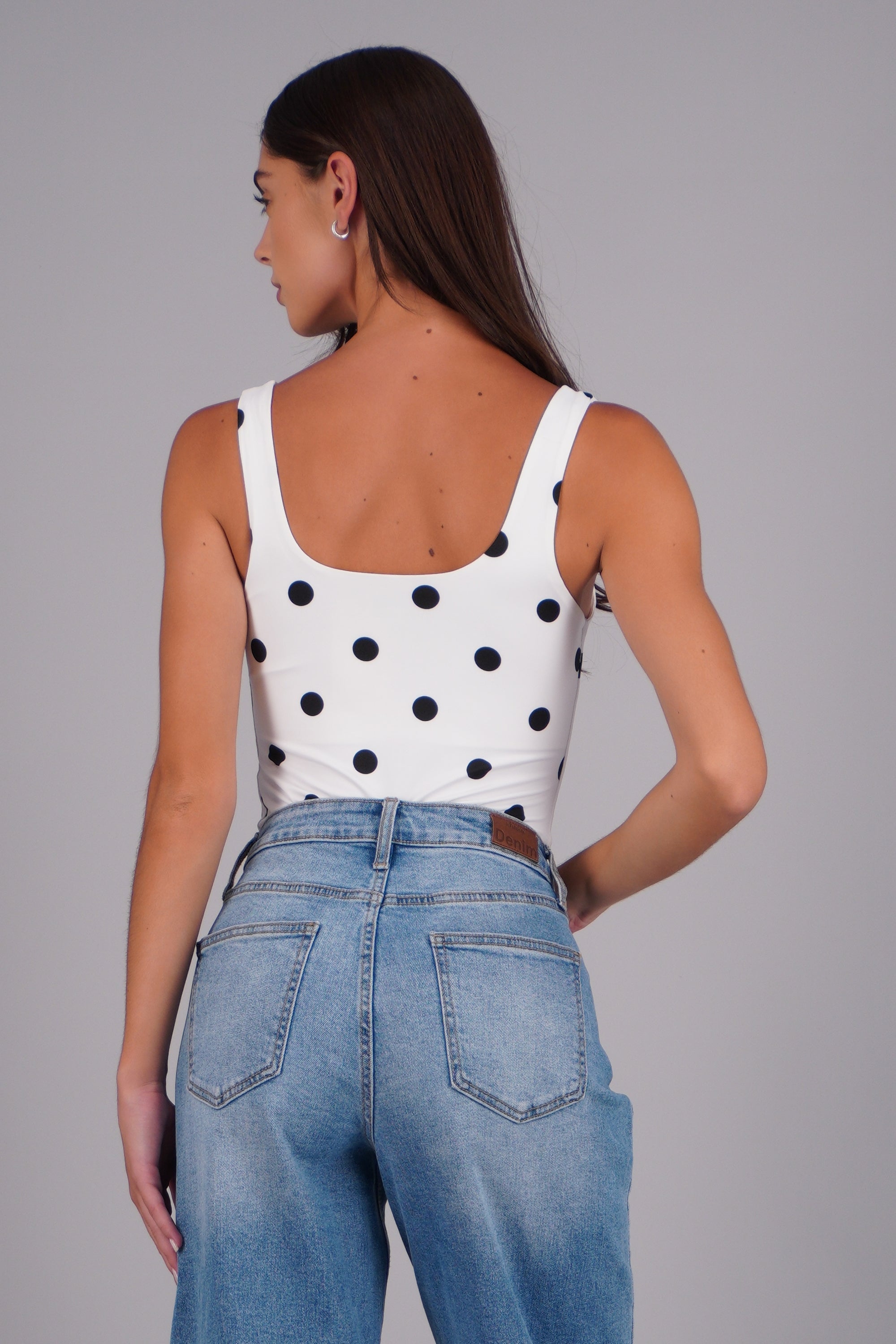 Bodysuit escote cuadrado polkas BLANCO COMBO