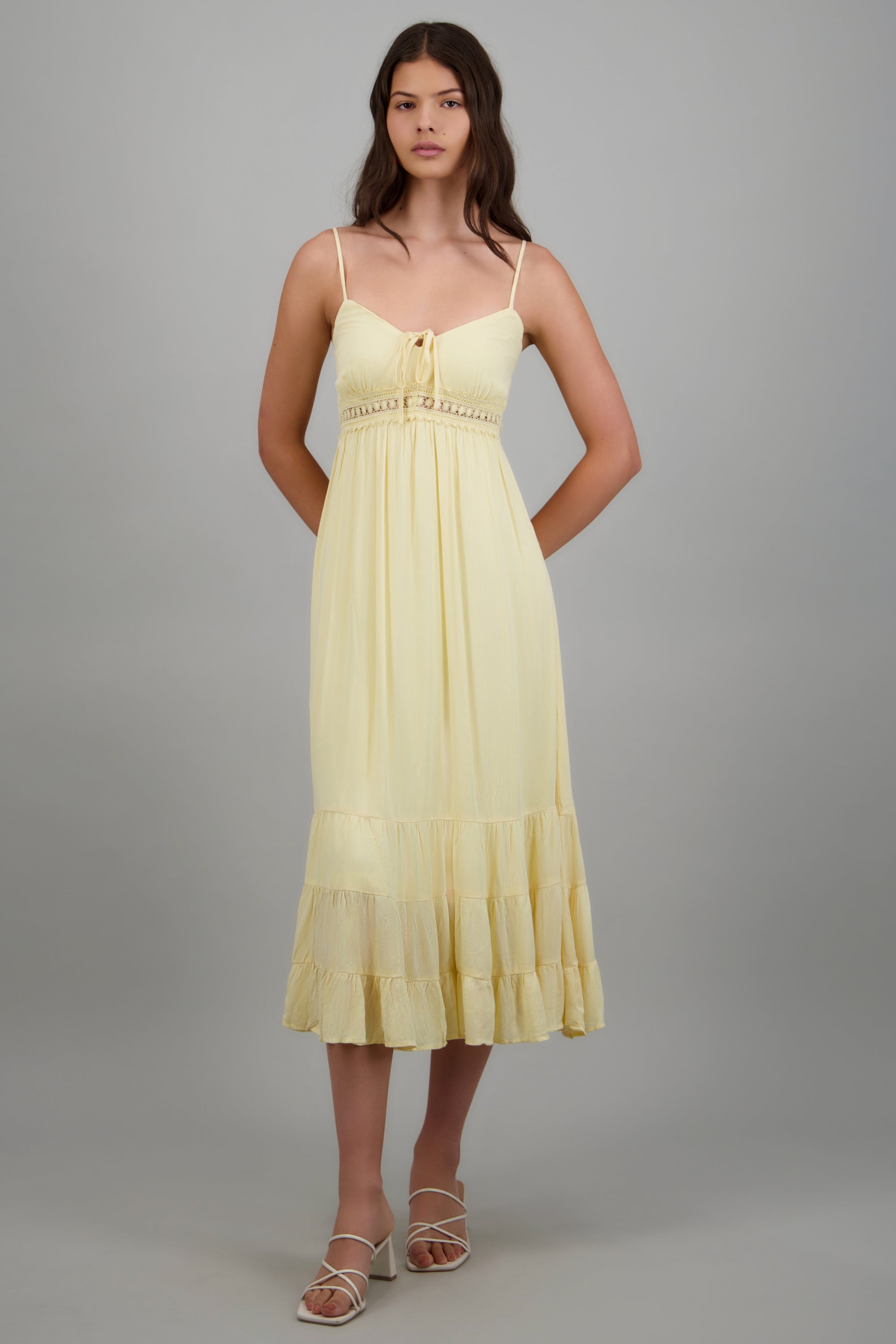 Vestido maxi tirantes AMARILLO