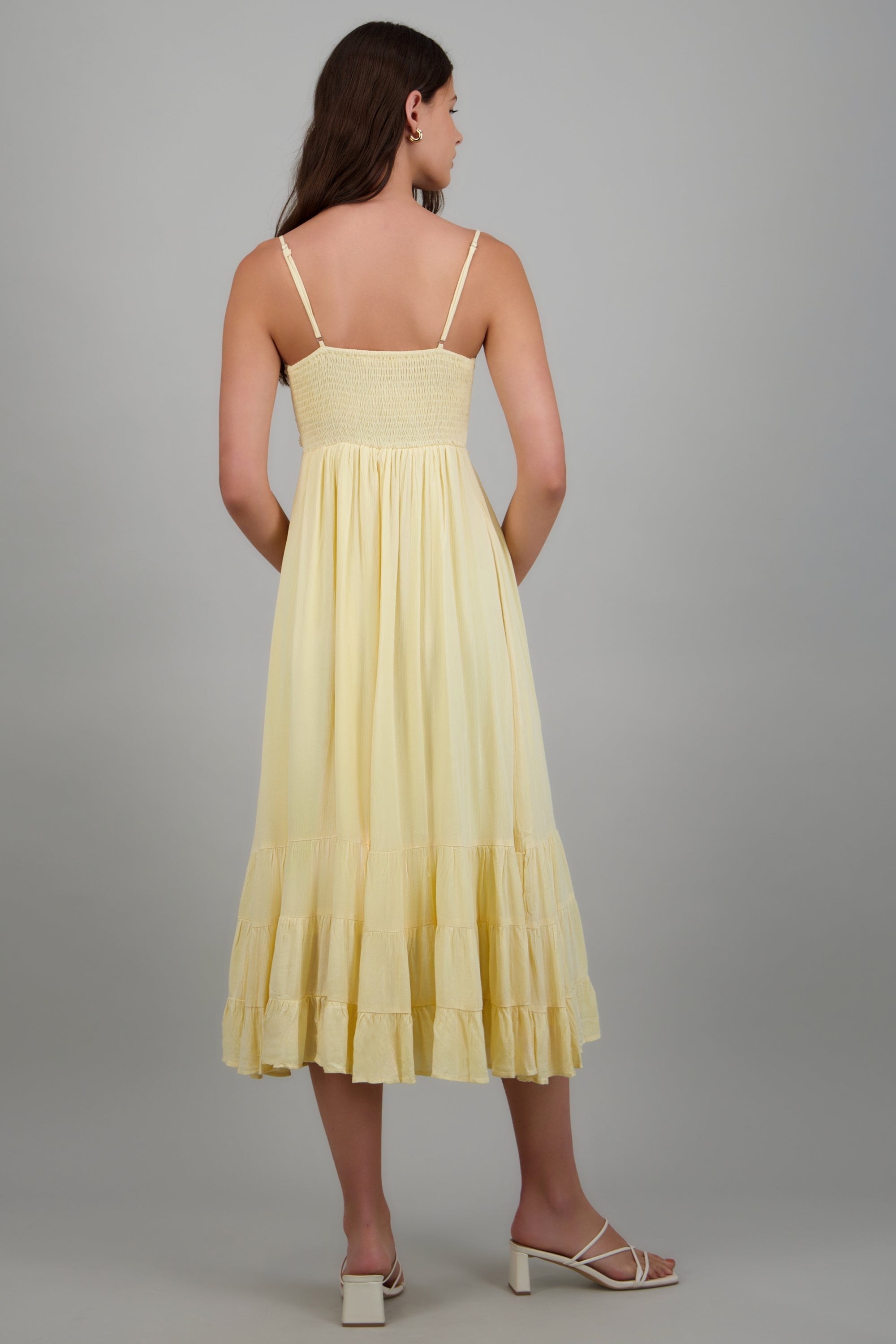 Vestido maxi tirantes AMARILLO