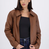 Chamarra bomber pu ligera