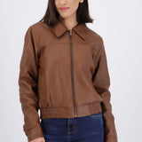 Chamarra bomber pu ligera