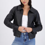 Chamarra bomber pu ligera