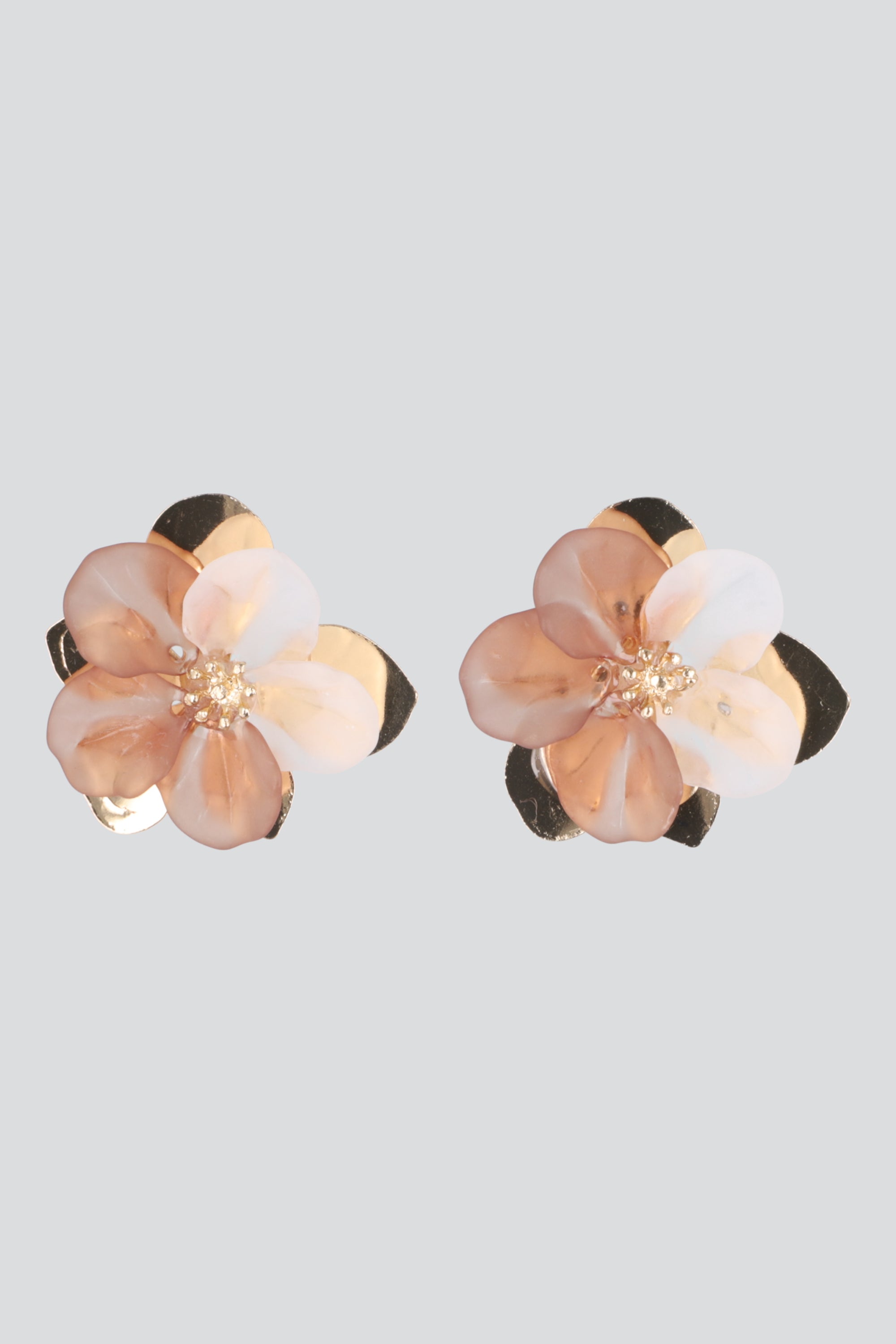 Aretes petalos mate metal