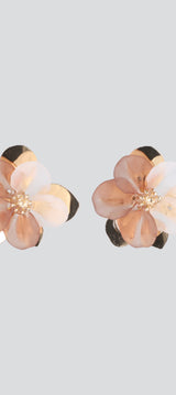 Aretes petalos mate metal