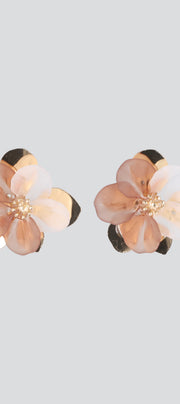 Aretes petalos mate metal
