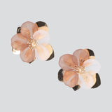 Aretes petalos mate metal