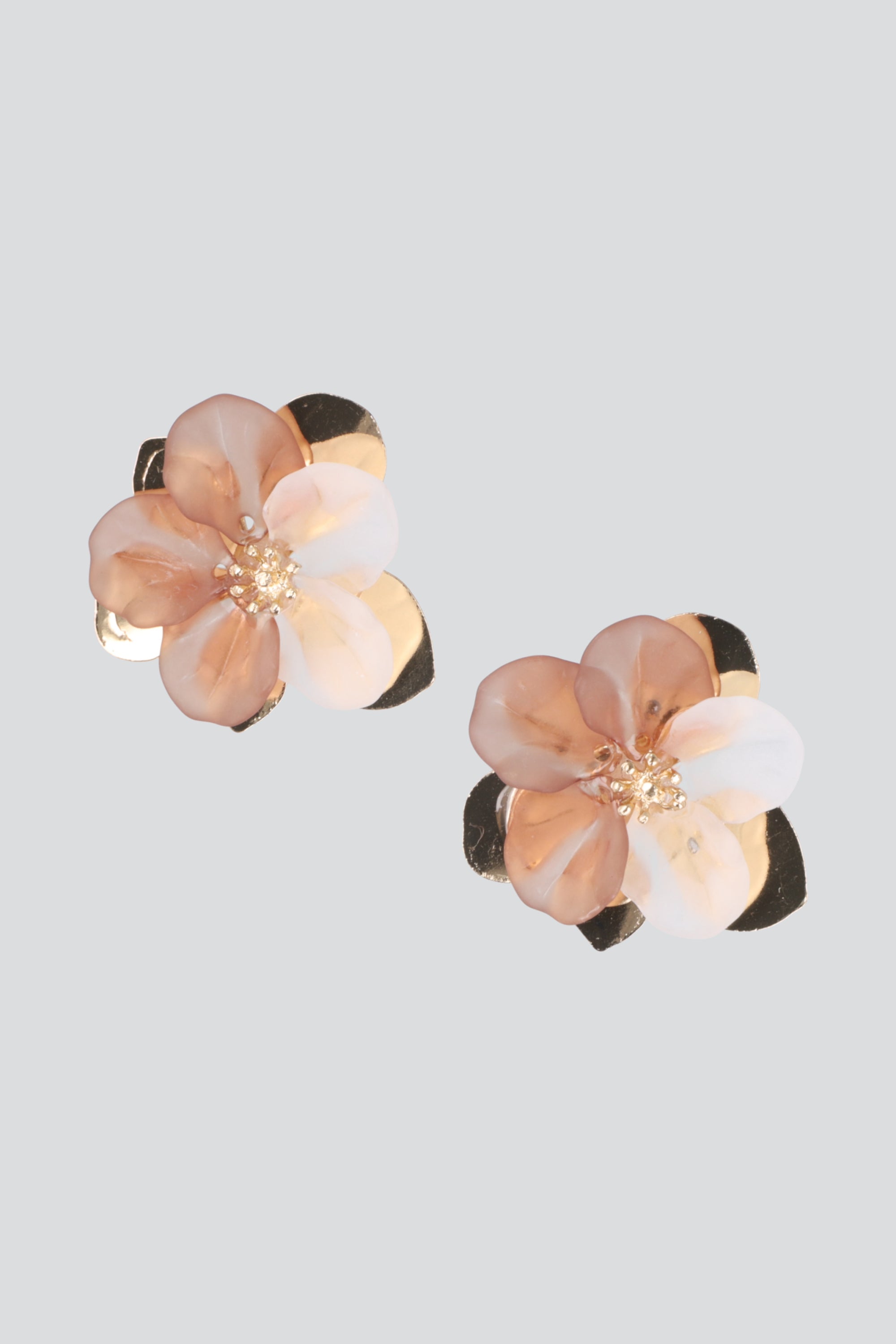 Aretes petalos mate metal