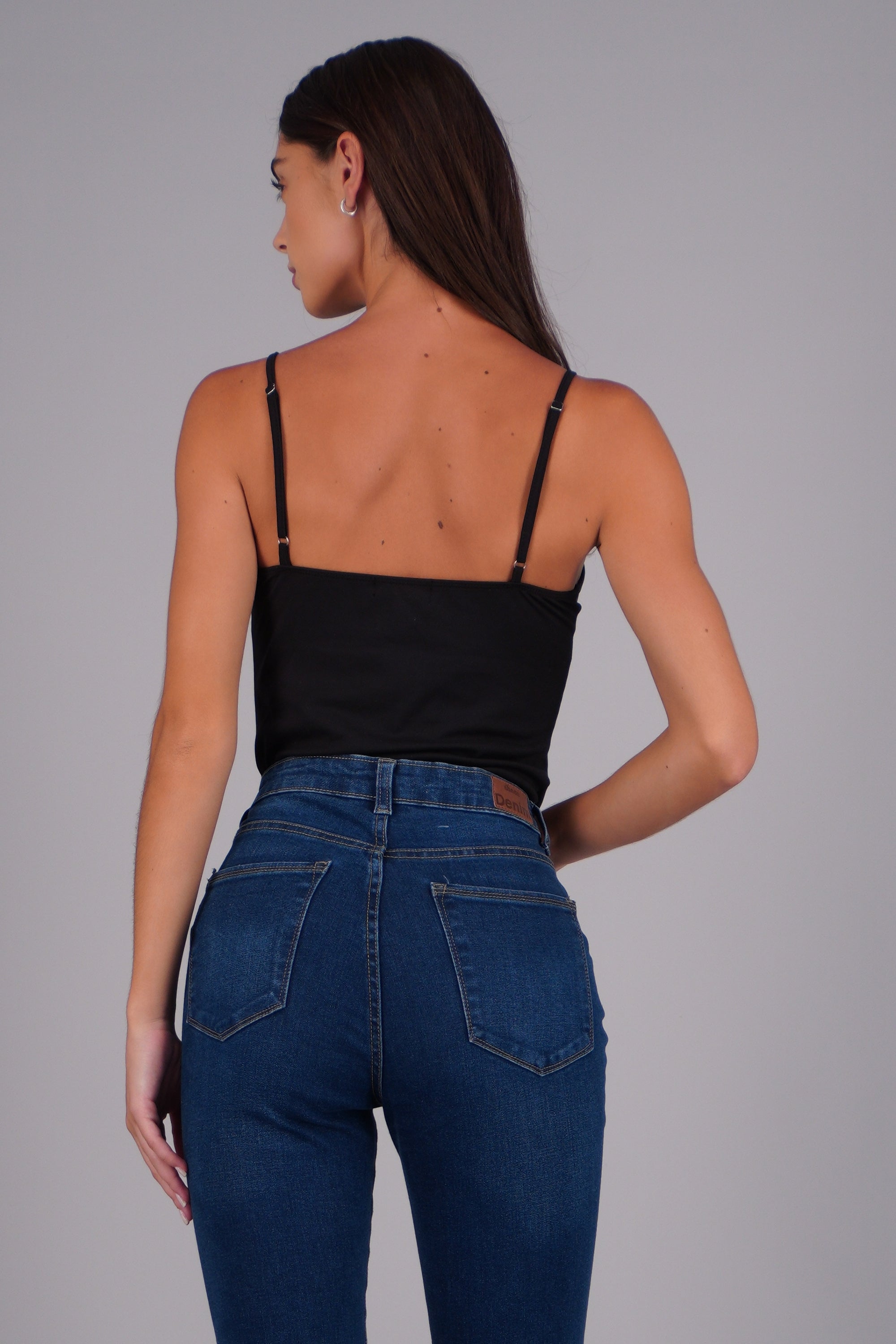 Top tirantes liso NEGRO