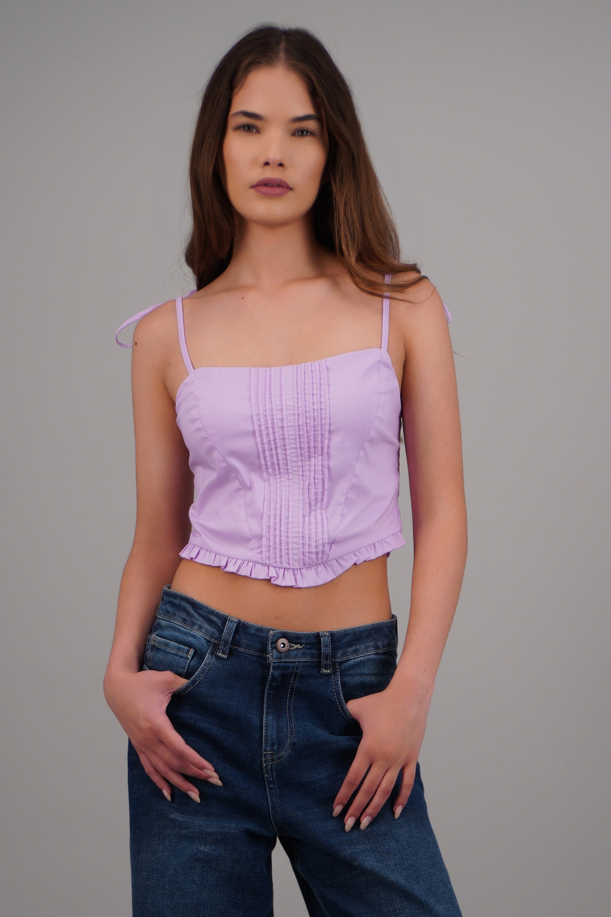 top crop corsetero tirantes LILA