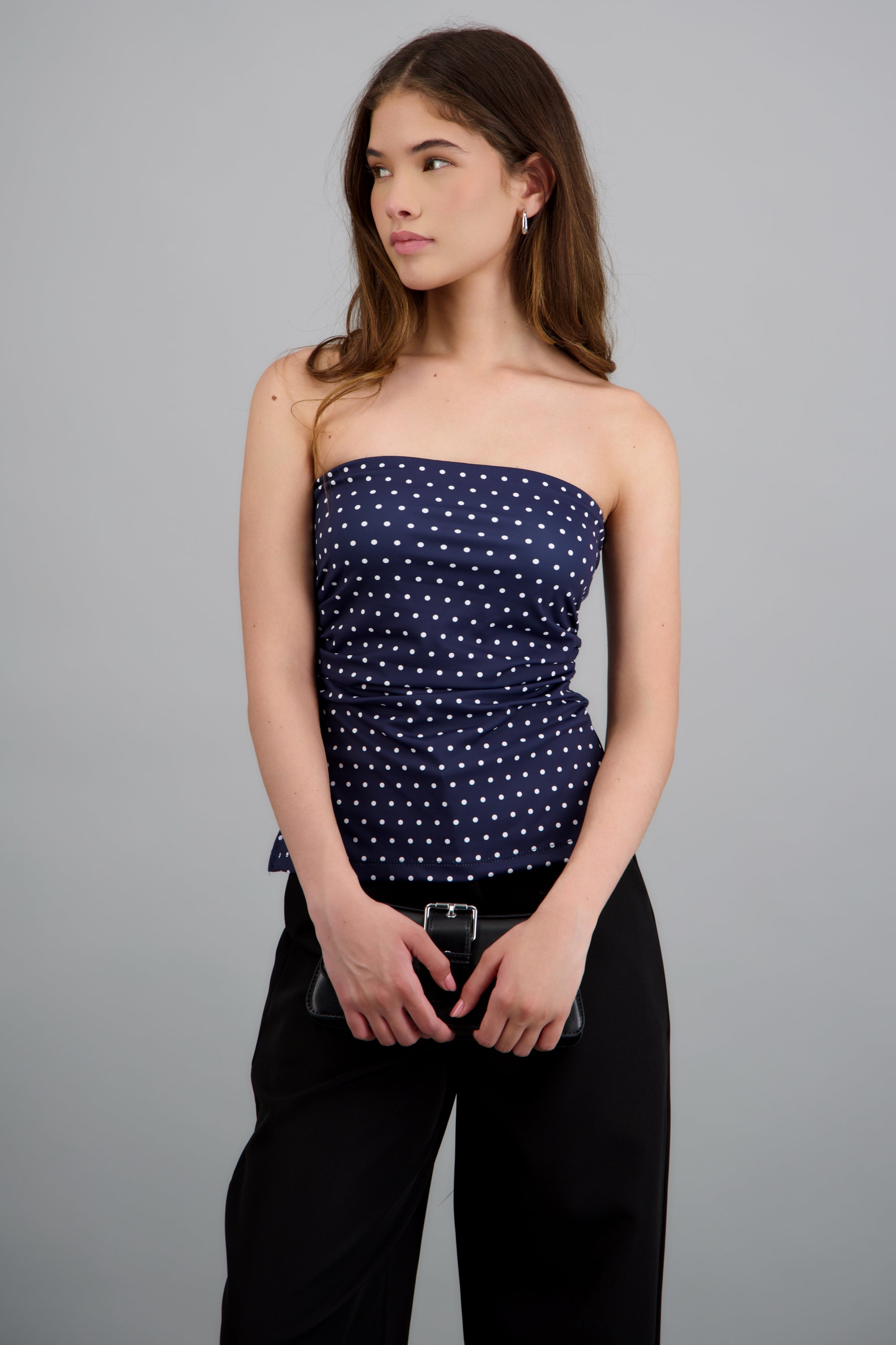 top strapless fruncido polka dots MARINO COMBO
