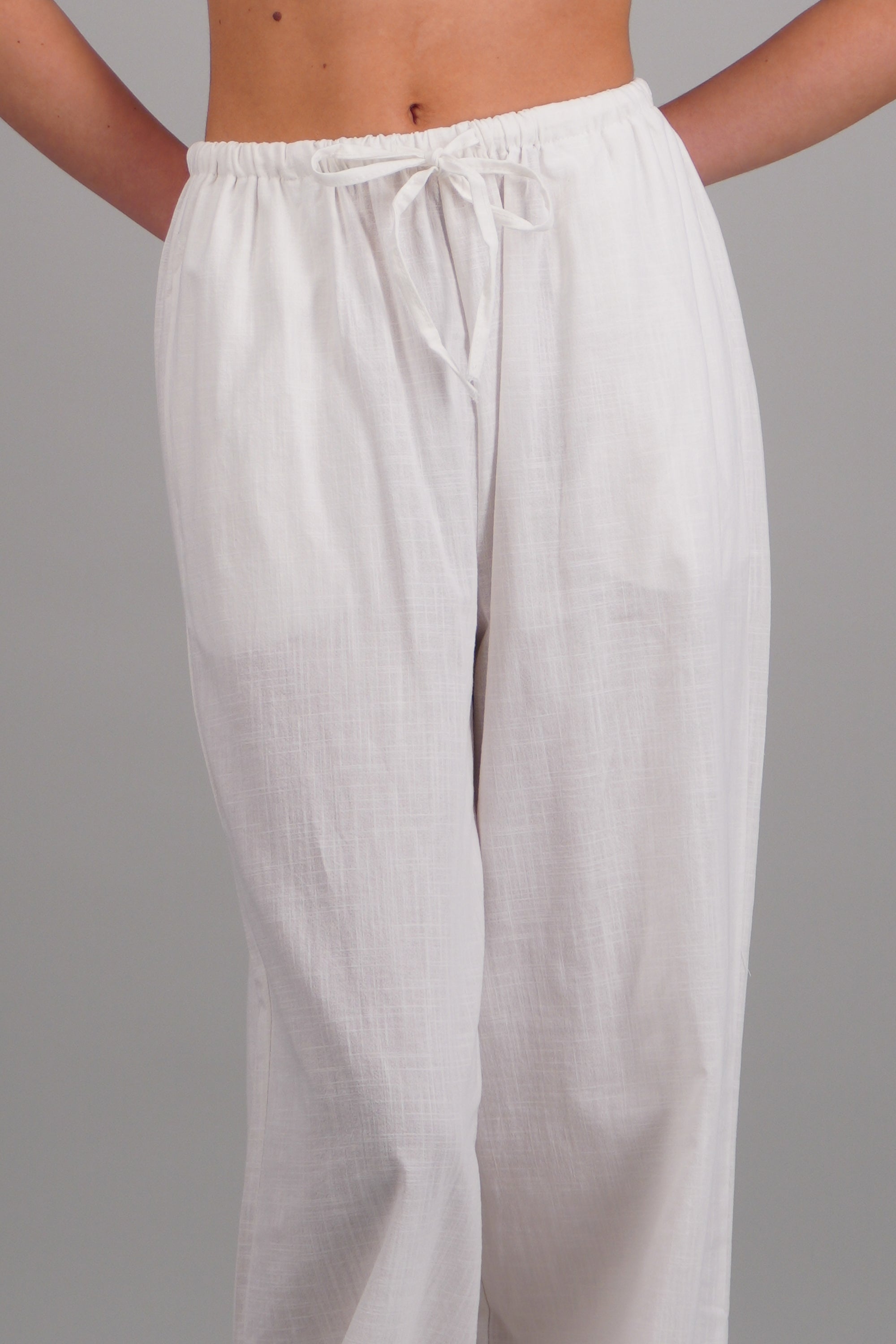 Pantalon wide leg liso BLANCO