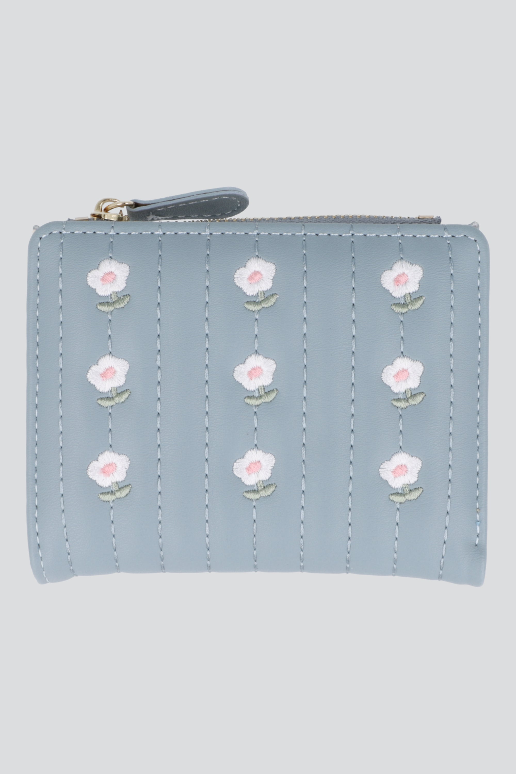 Cartera flores bordadas AZUL