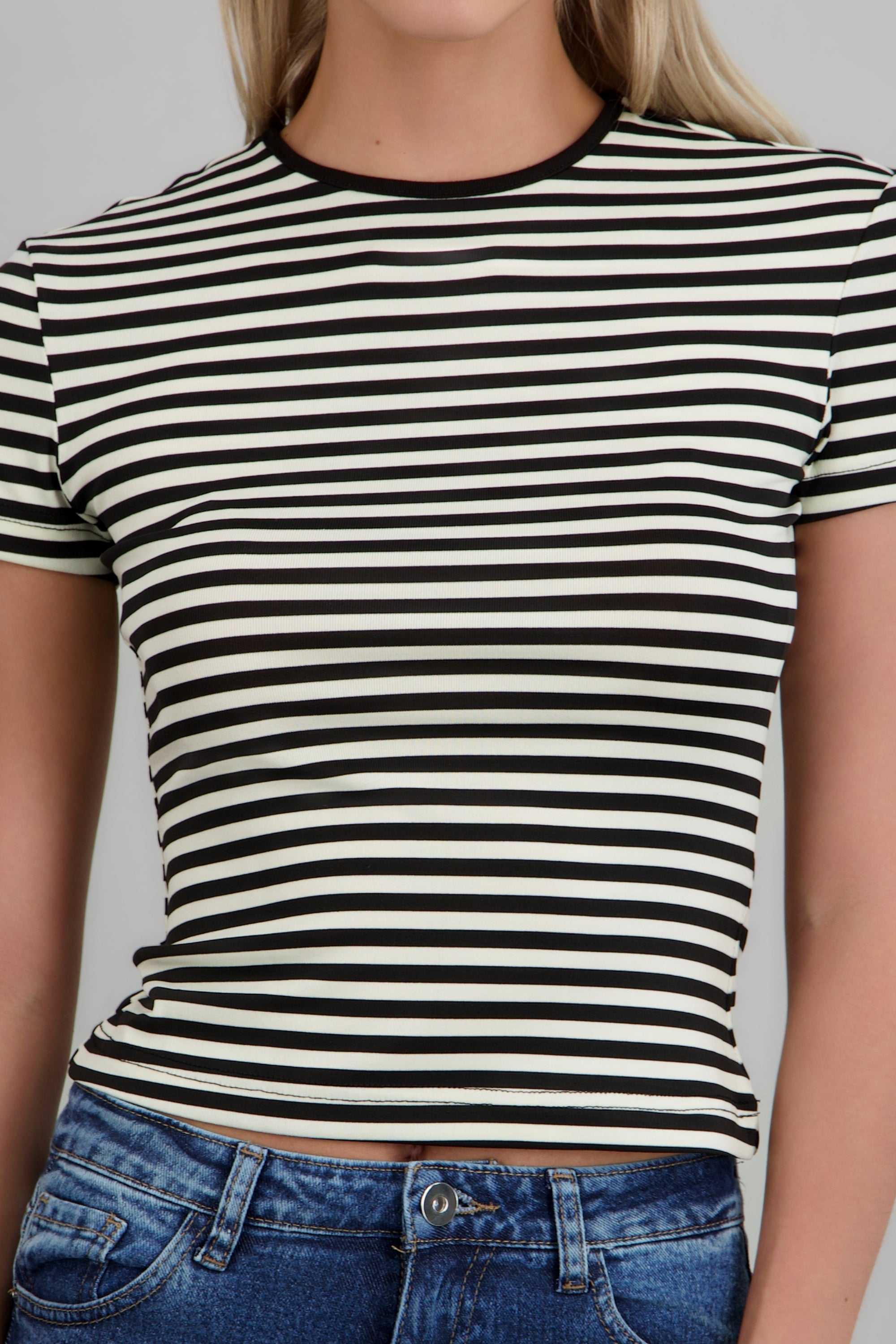 Playera fit slim rayas NEGRO COMBO