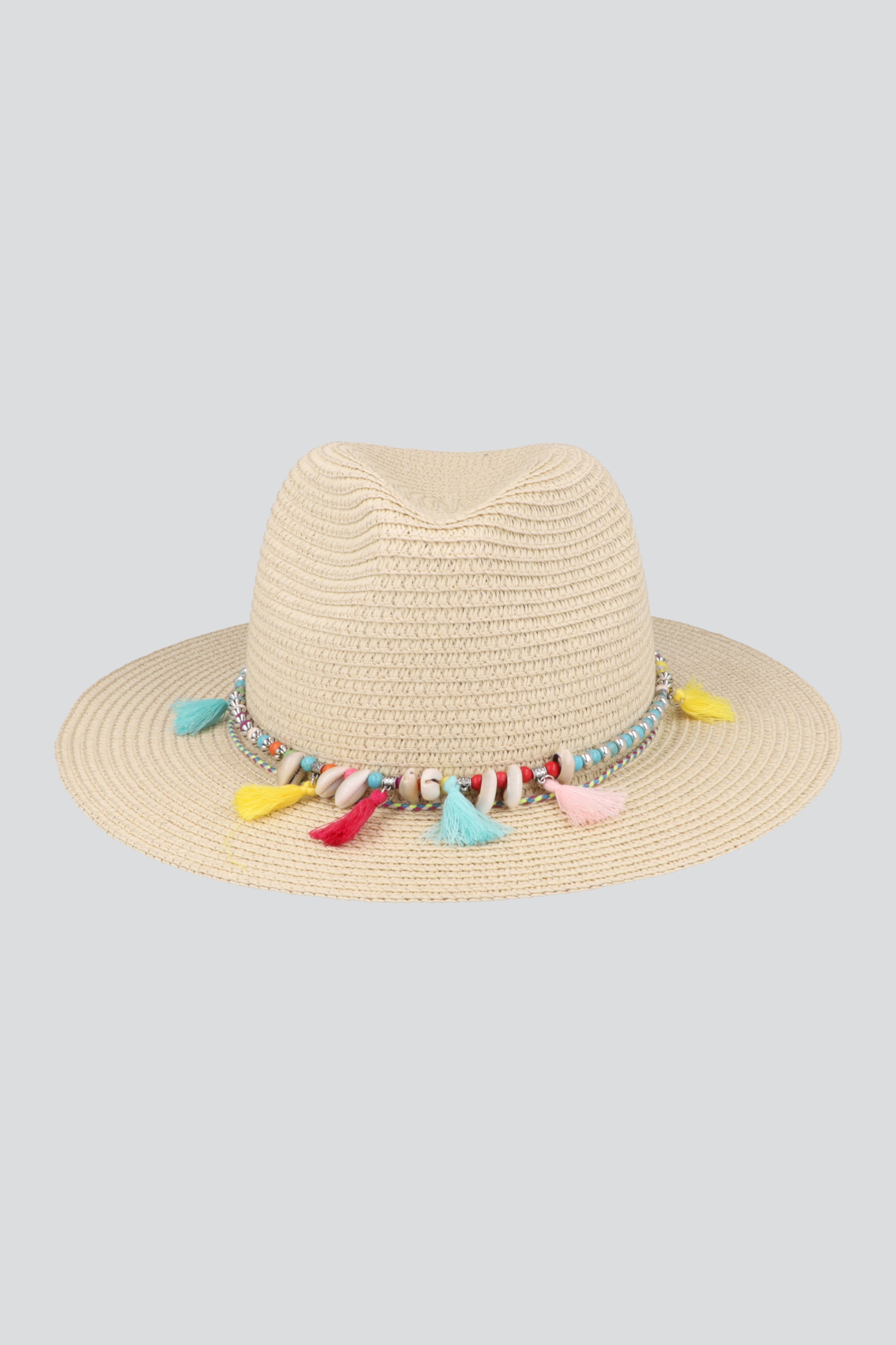 SOMBRERO PANAMA DETALLE CONCHAS BEIGE