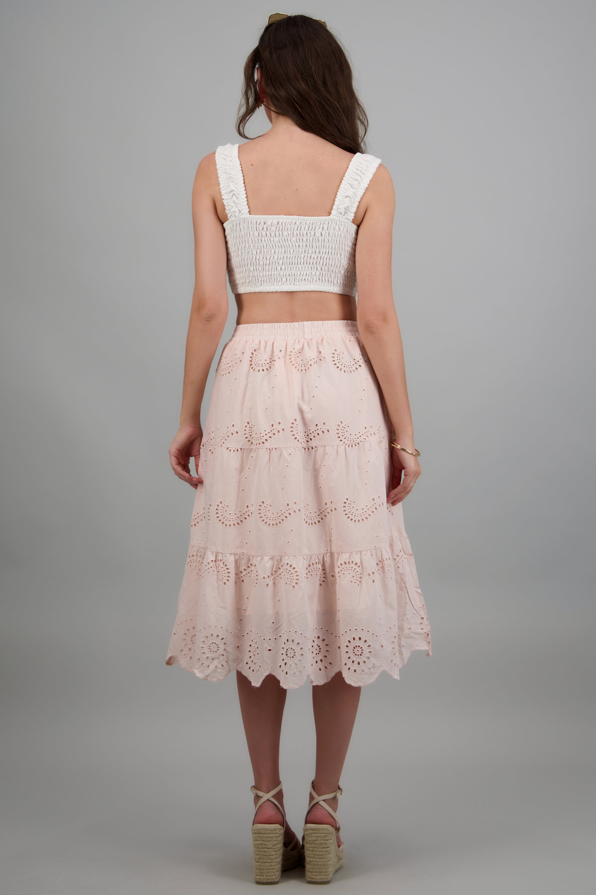 Falda maxi eyelet BLUSH