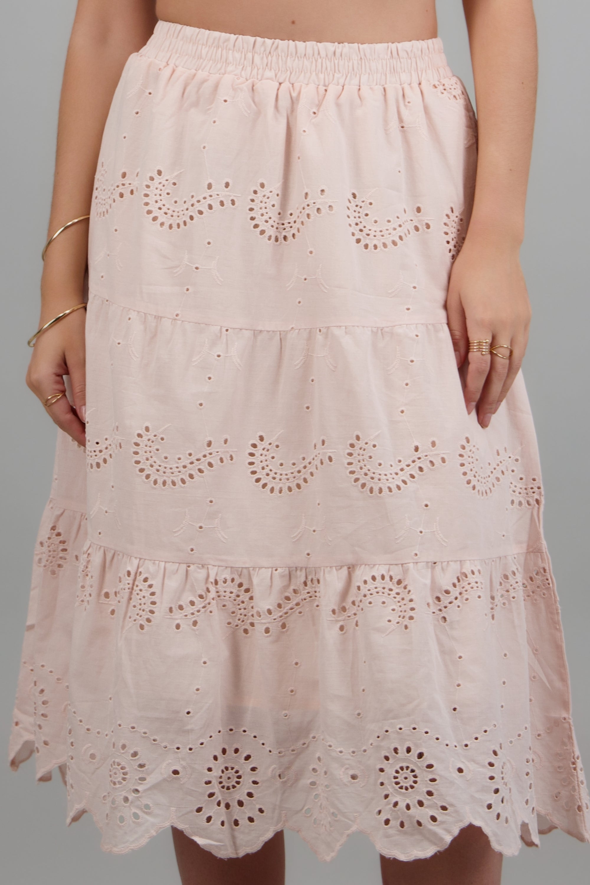 Falda maxi eyelet BLUSH