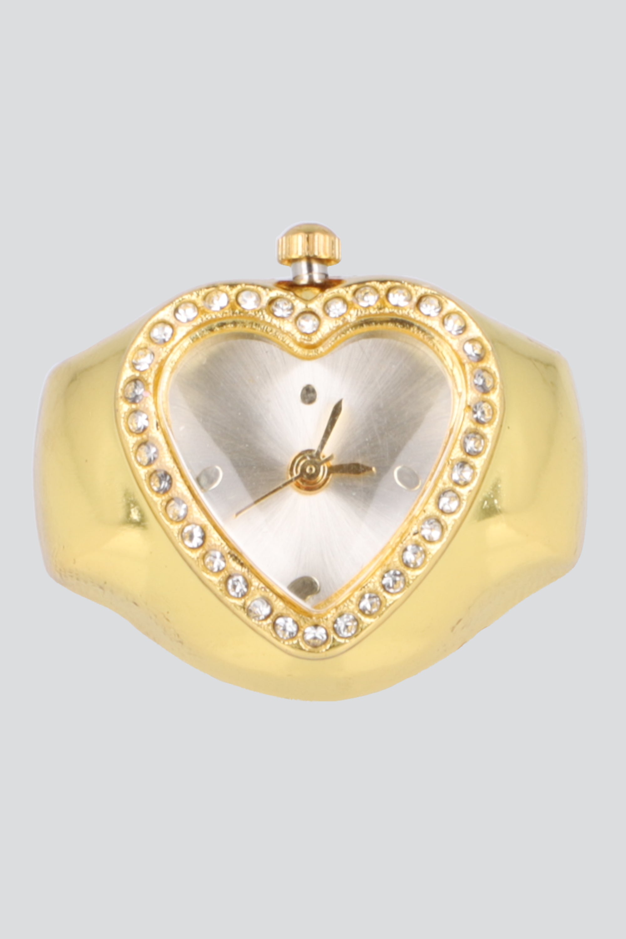 ANILLO RELOJ CORAZON BORDE BRILLOS ORO