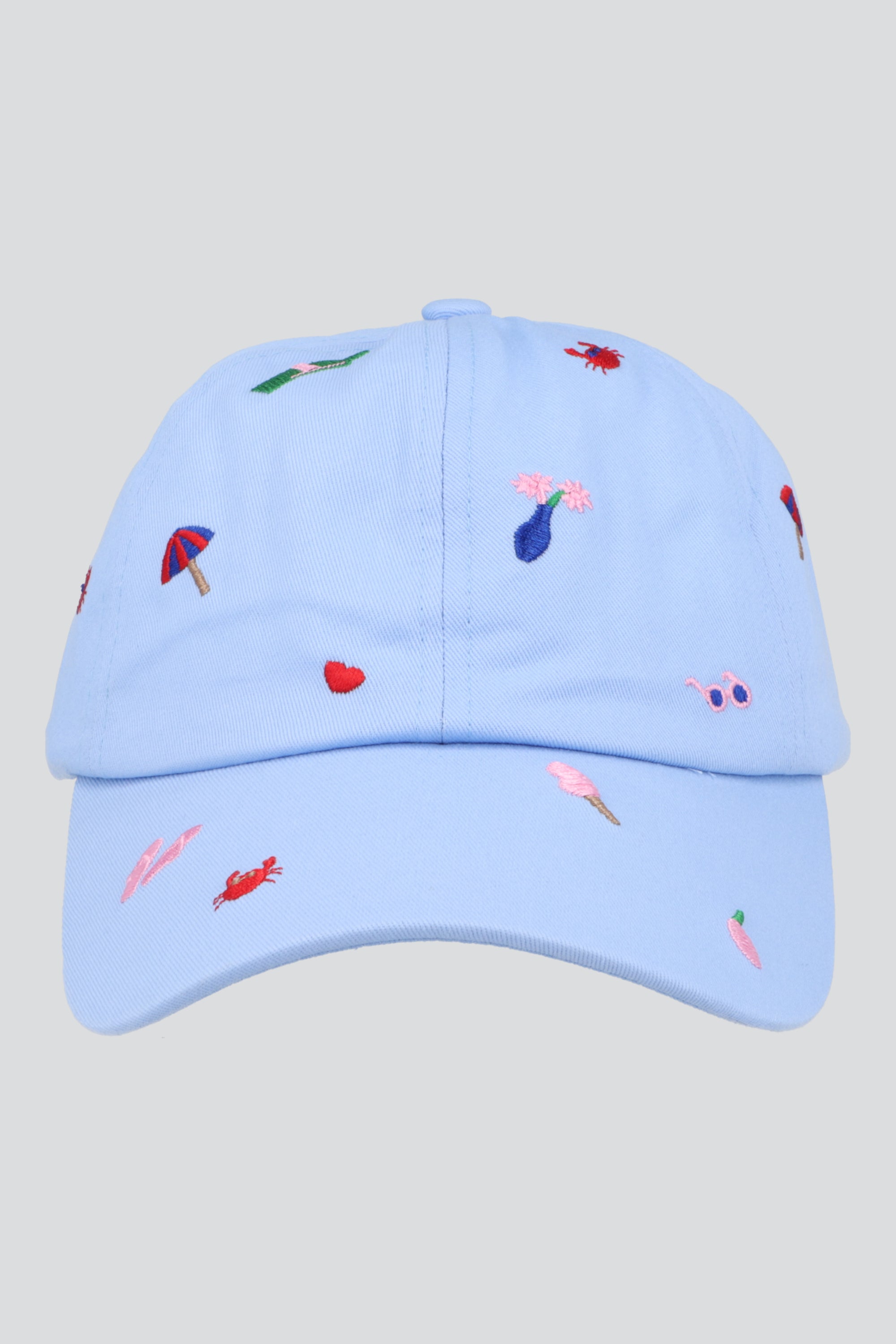 GORRA DENIM MINI BORDADOS PLAYA AZUL