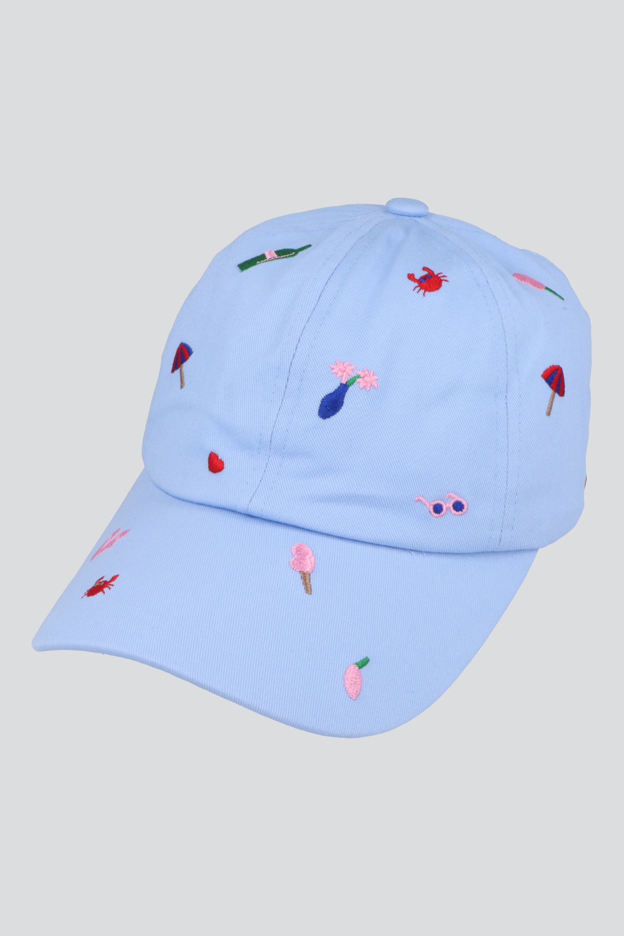 GORRA DENIM MINI BORDADOS PLAYA AZUL