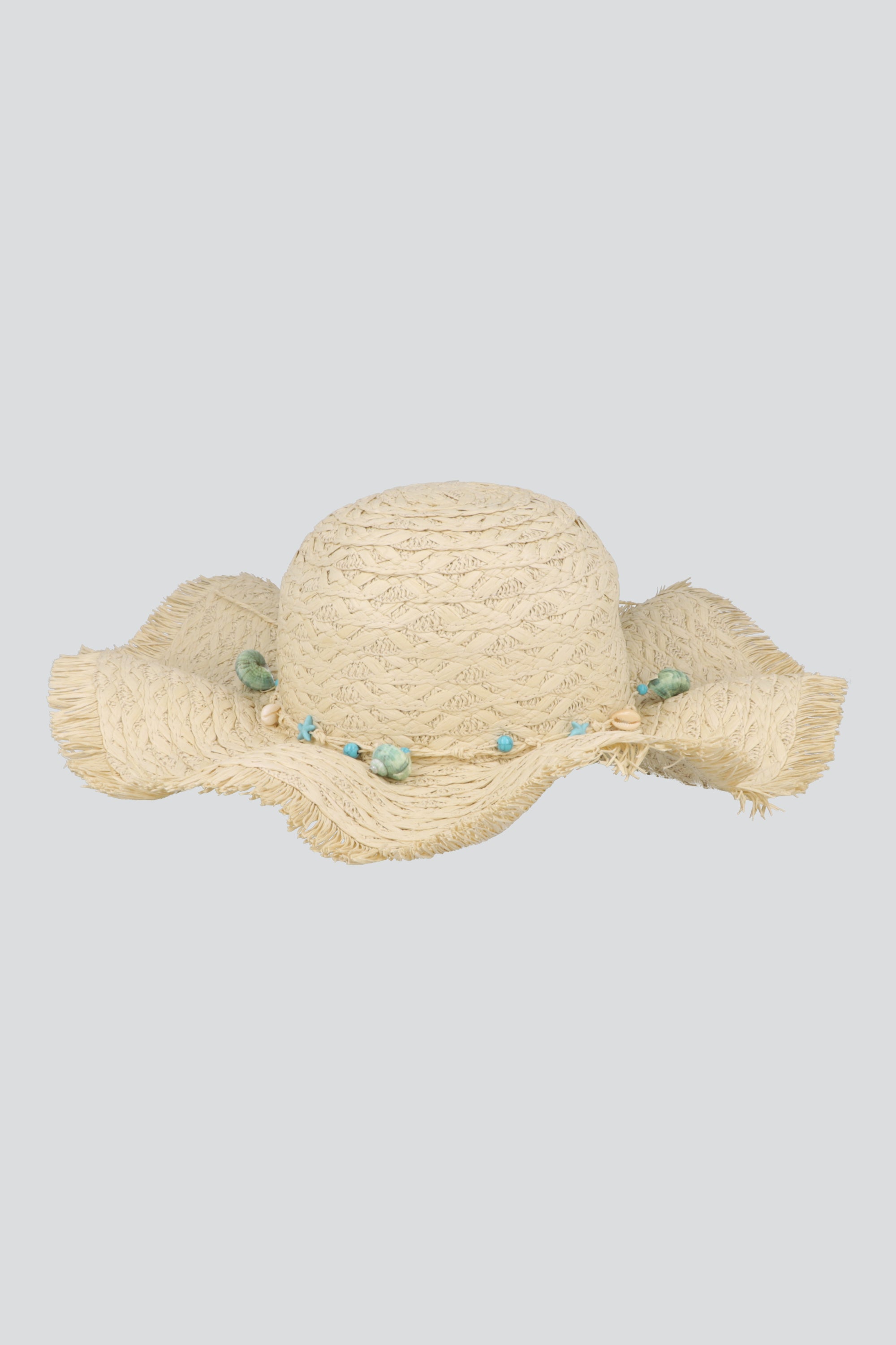 SOMBRERO FLOPPY DETALLE ORILLA CONCHAS BEIGE