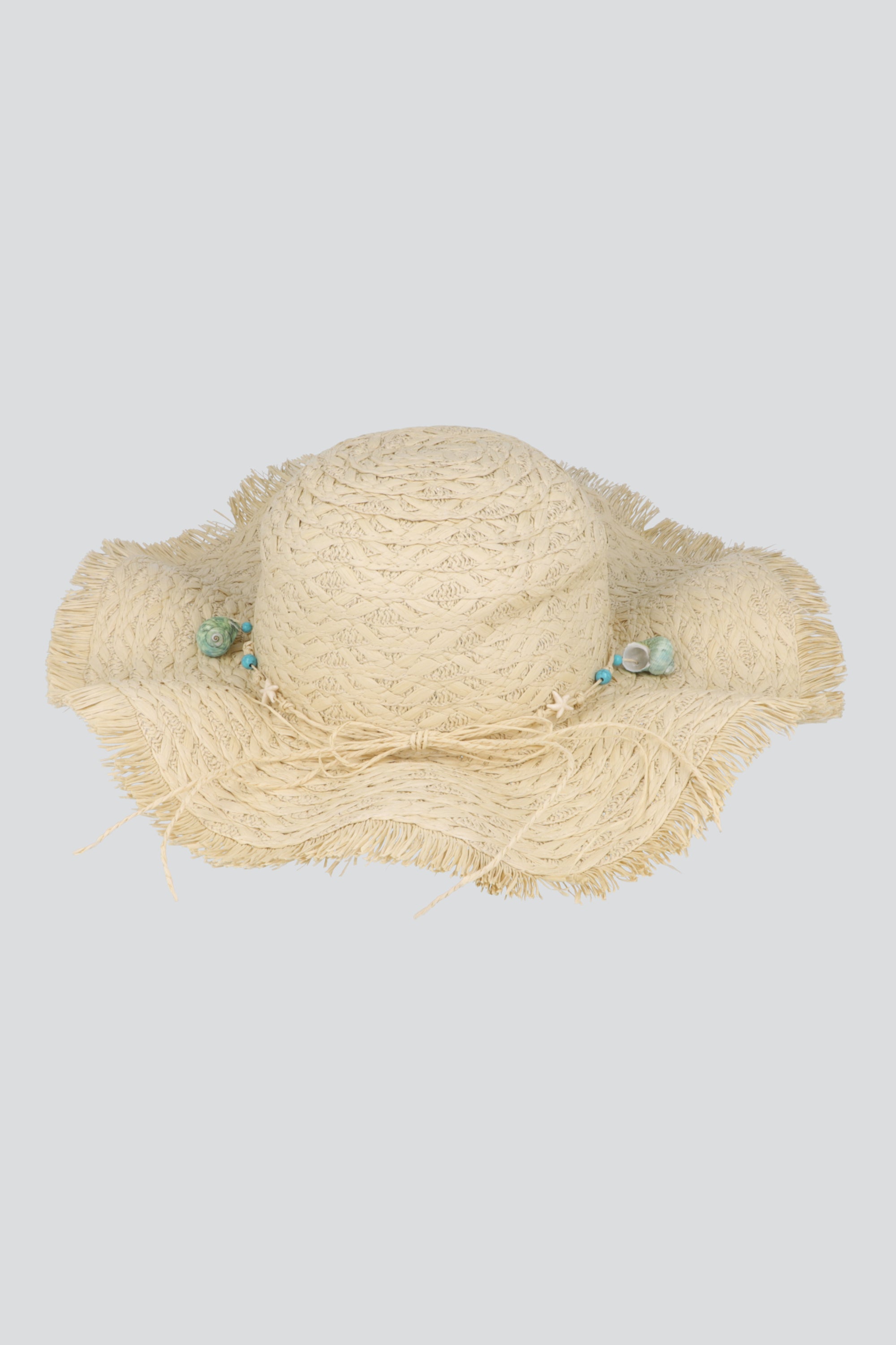 SOMBRERO FLOPPY DETALLE ORILLA CONCHAS BEIGE