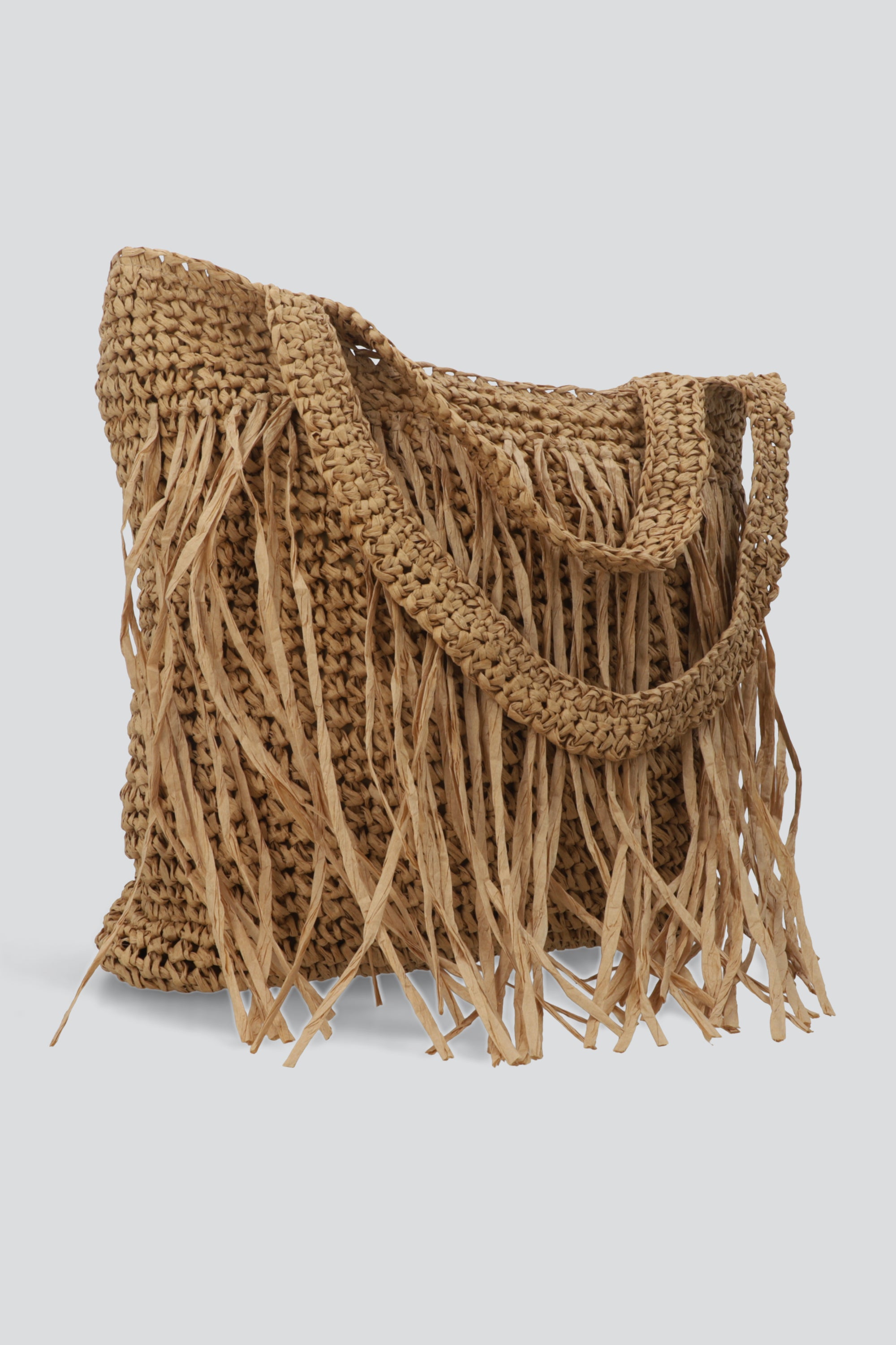 BOLSA GRANDE FLECOS RAFIA TAN