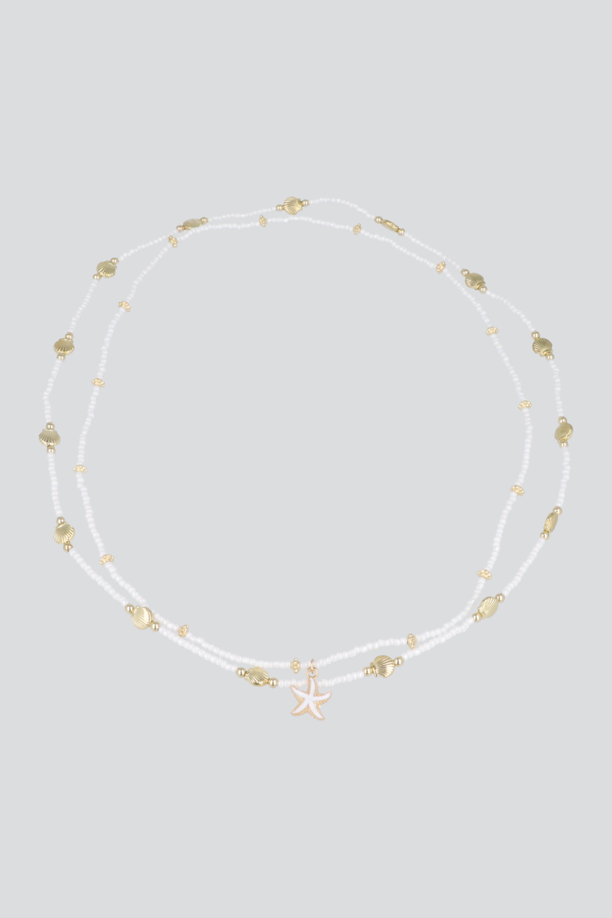 BELLY CHAIN 2C CONCHITAS COLOR BLANCO