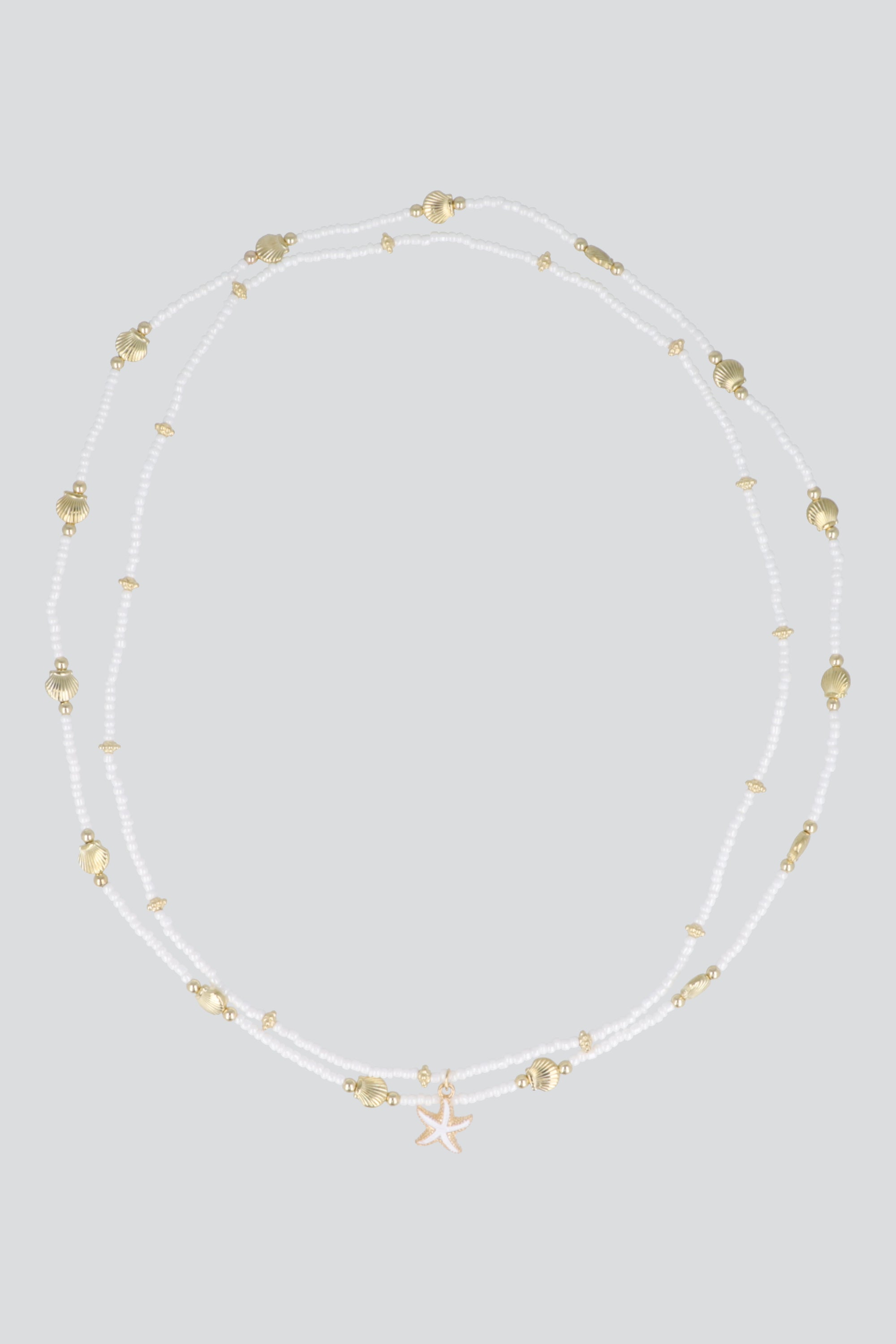 BELLY CHAIN 2C CONCHITAS COLOR BLANCO